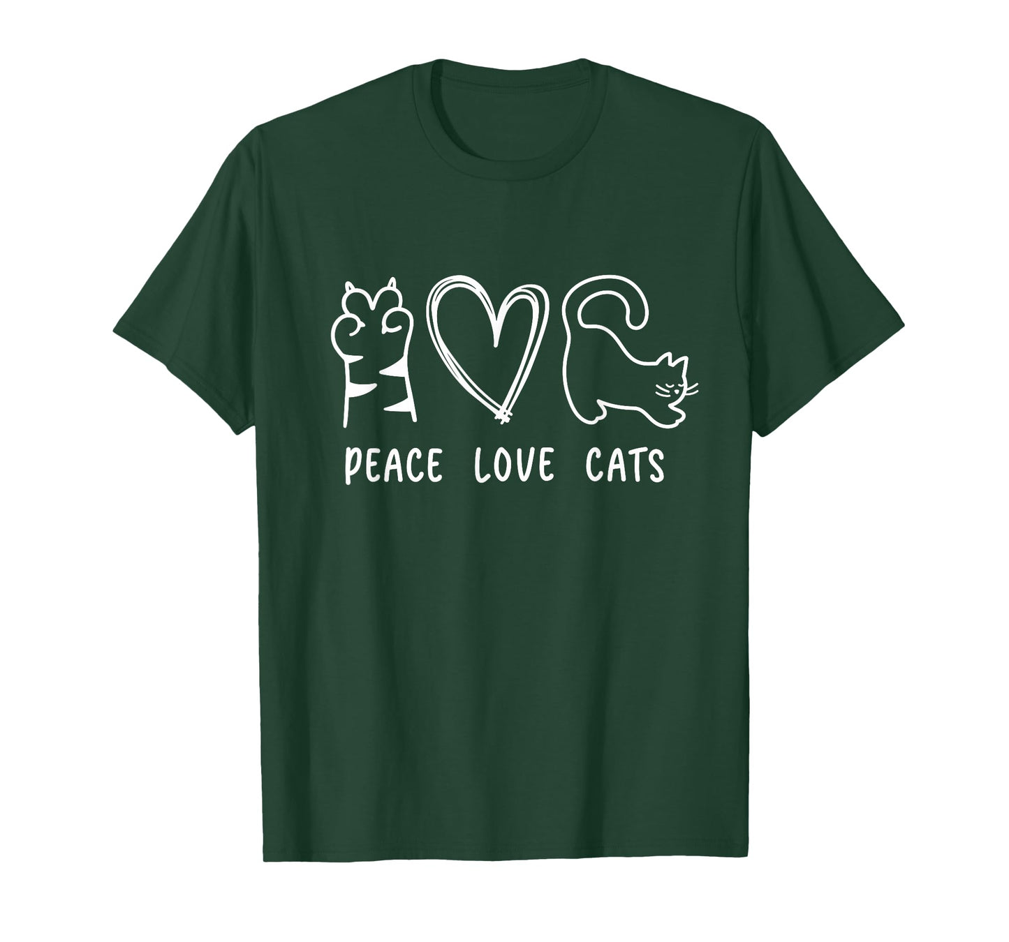 Peace Love Cats Design T-Shirt