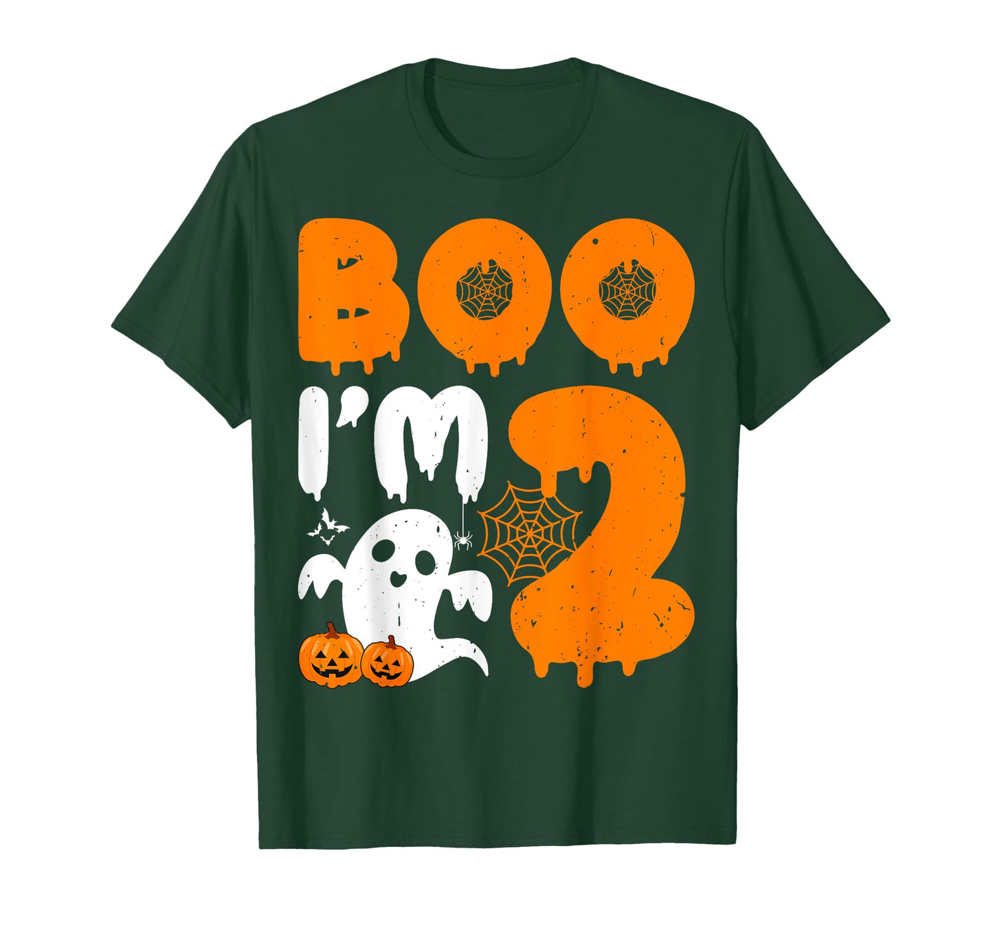 Boo I'm 2 Spooky Ghost 2nd Birthday Party Halloween Toddlers T-Shirt