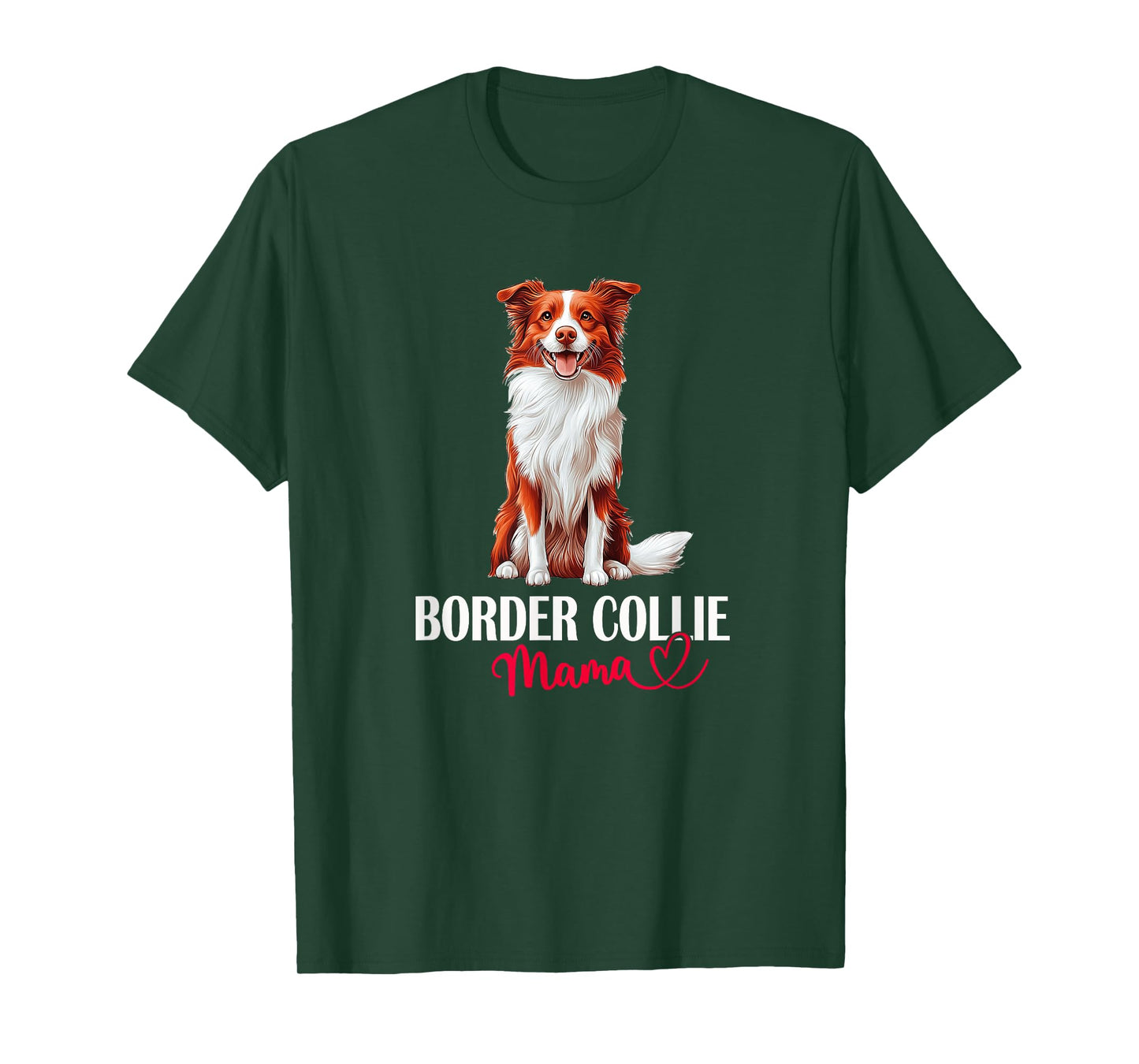 Cute Mama Mom Red Border Collie Lover T-Shirt