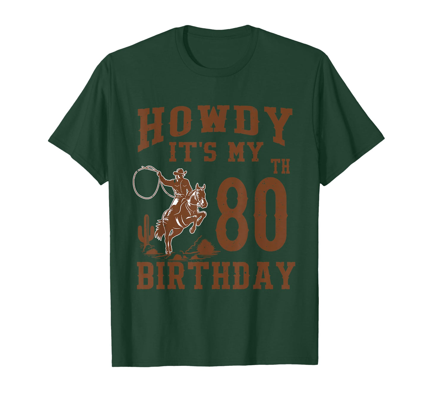 Howdy It's My 80th Birthday Western Cowboy 80 Year Old Bday T-Shirt
