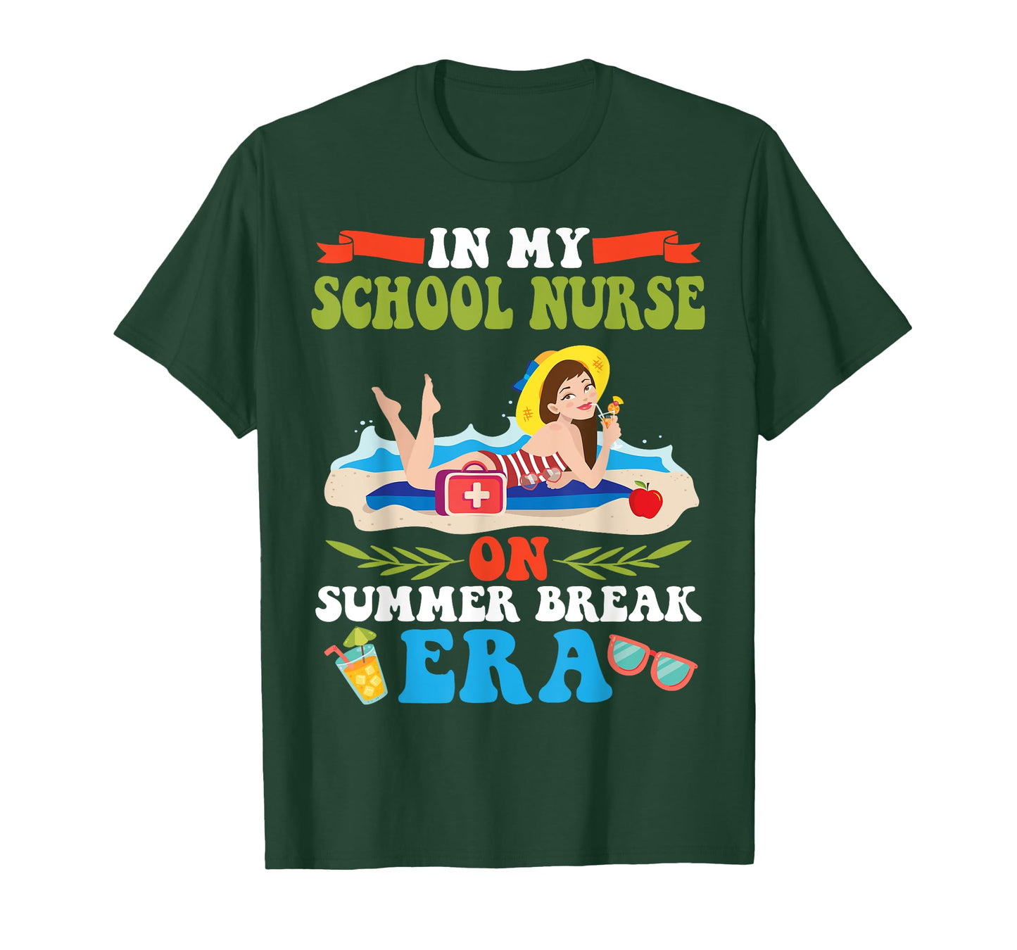 In My School Nurse On Summer Break Era Vacation Mode Beach T-Shirt