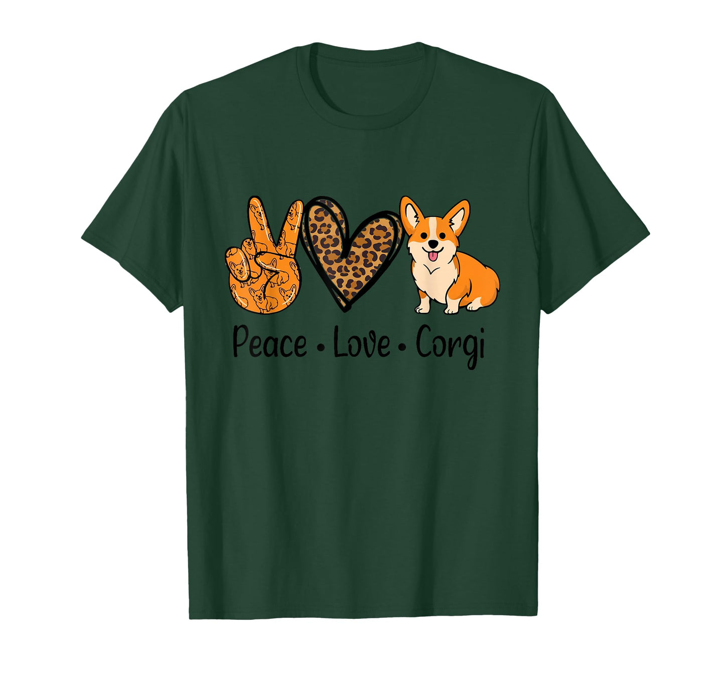 Peace Love Corgi Funny Dog Mom Mother's Day Corgi Lover T-Shirt