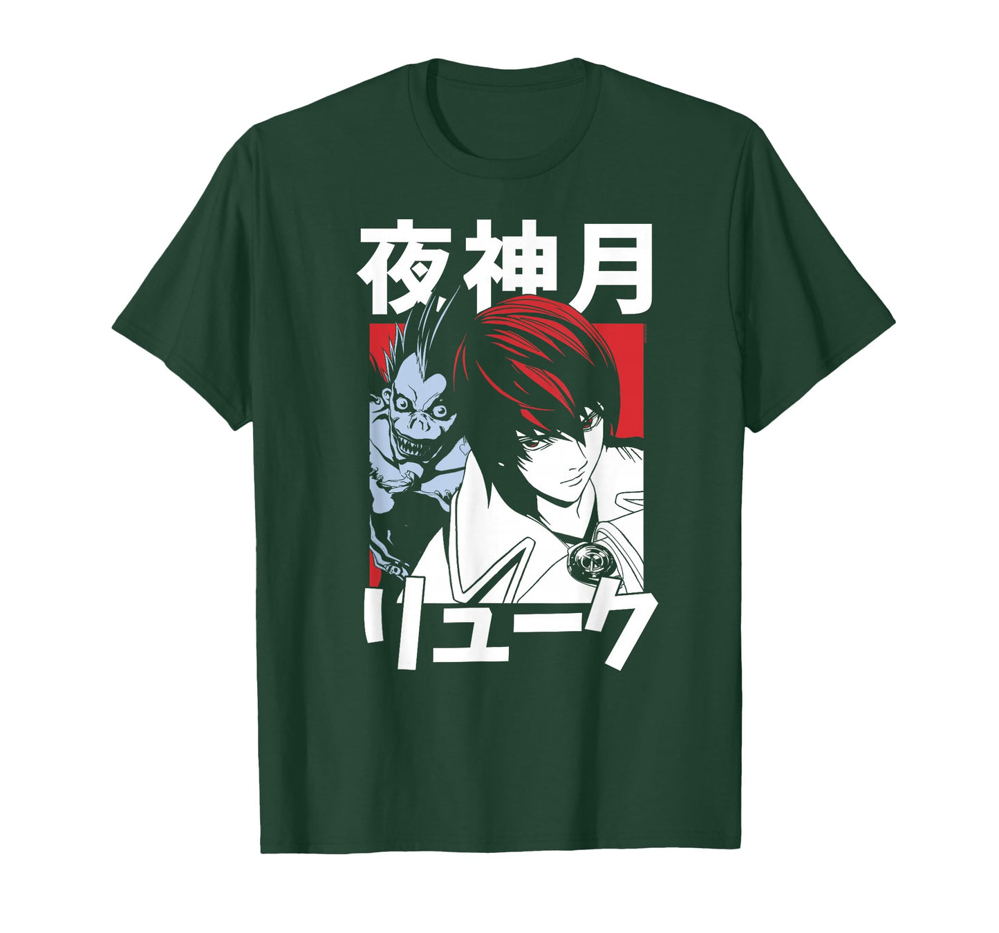 Death Note Light and Ryuk Block with Kanji Anime T-Shirt