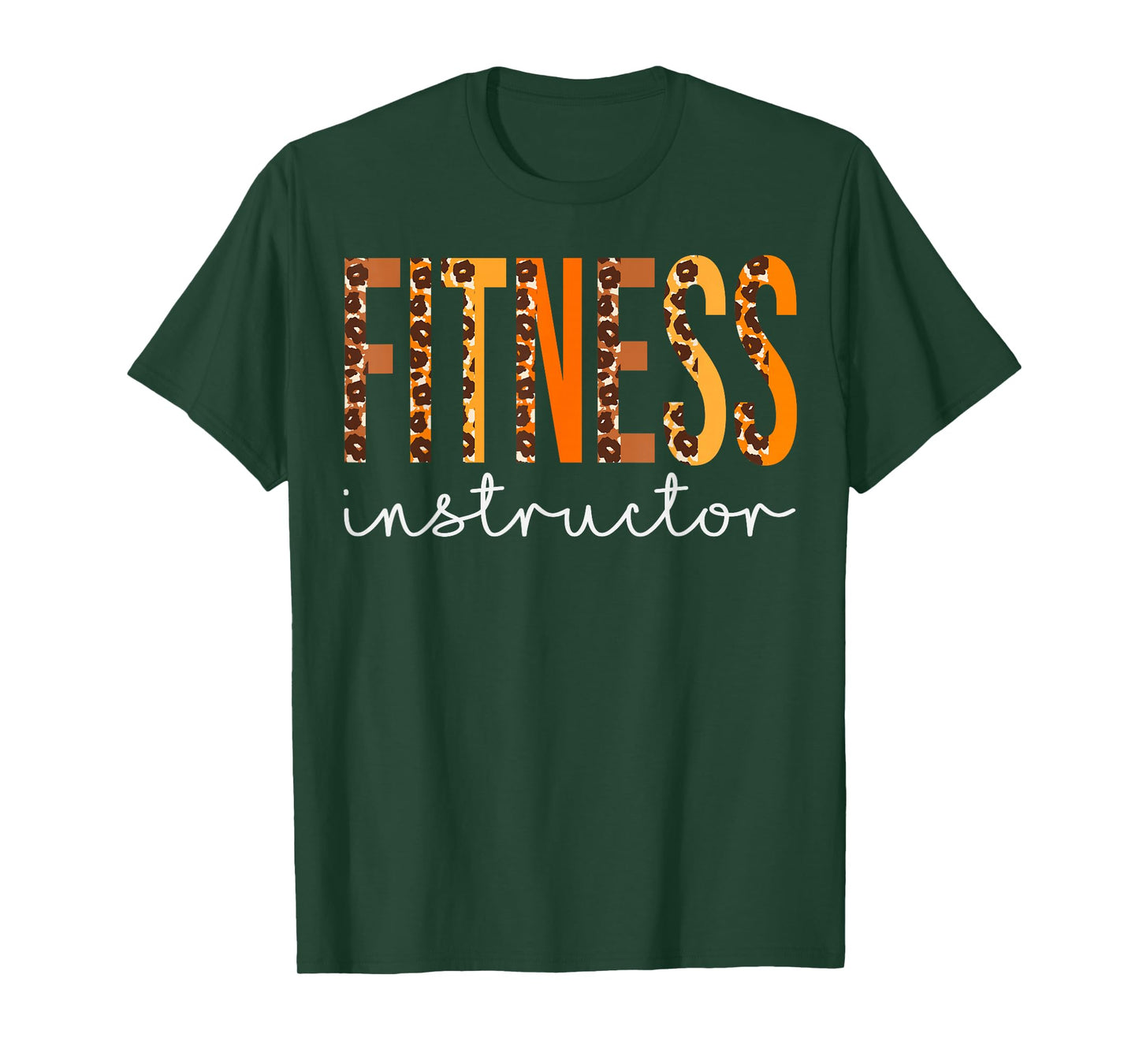 Fitness Instructor leopard Fall Autumn Lovers Thanksgiving T-Shirt
