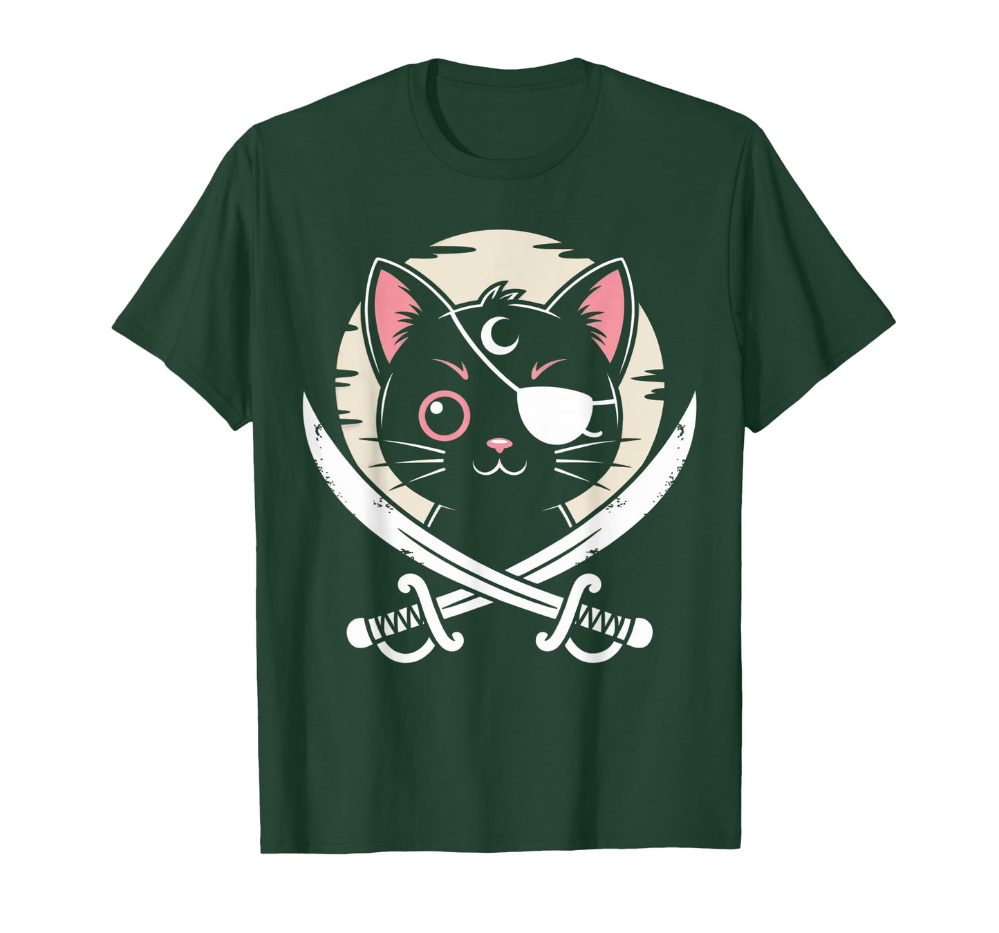 Pirate Black Cat Cute Kawaii Goth Girl Clothes Pink Goth T-Shirt