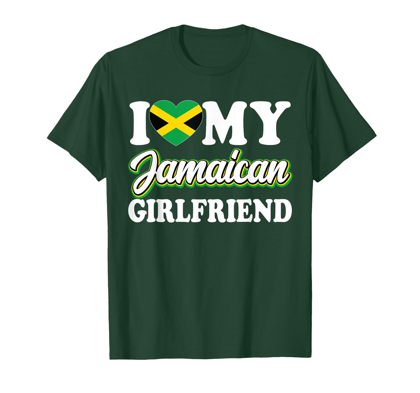 I Love My Jamaican Girlfriend Jamaican Flag Heart Girlfriend T-Shirt