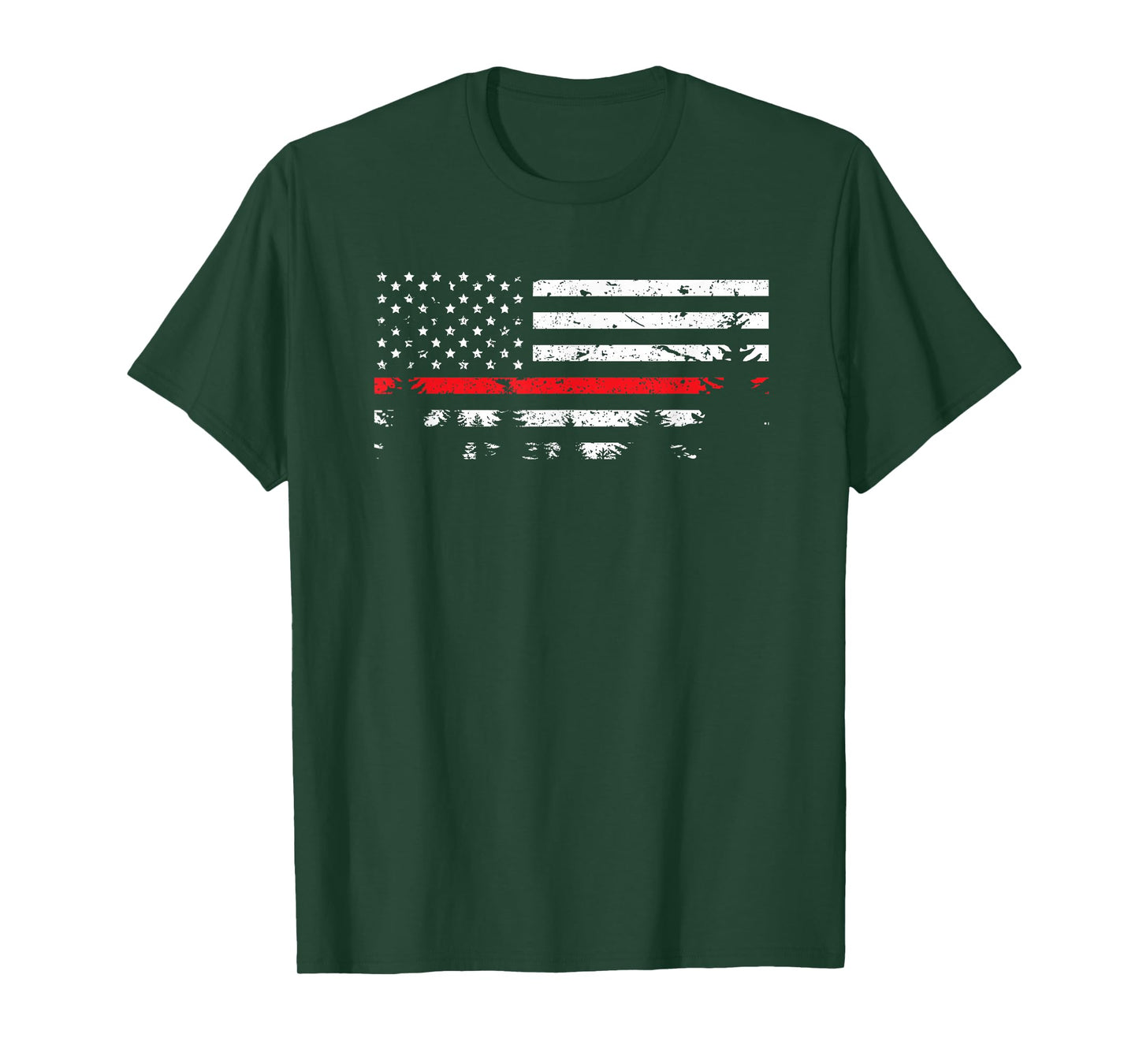 Wildland Firefighter Red Line American Flag T-Shirt