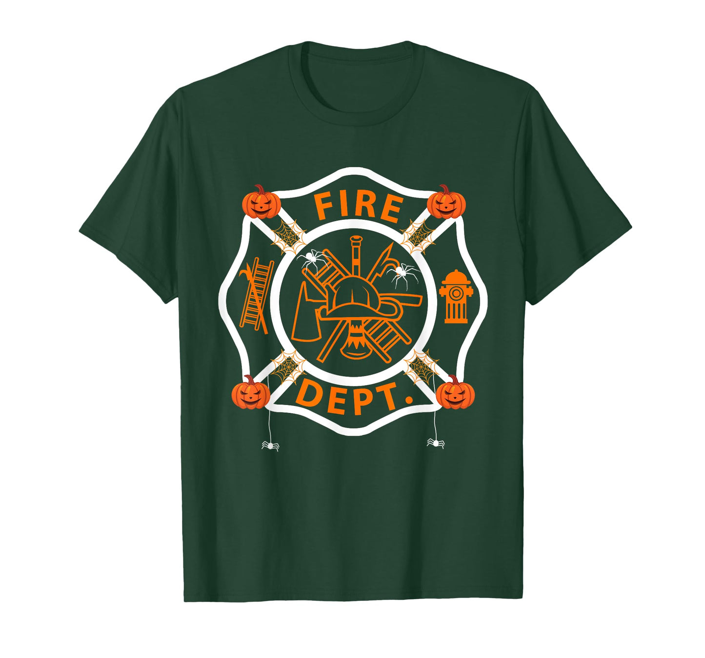 Halloween Firefighter Fireman Fire Dept department Logo Men T-Shirt