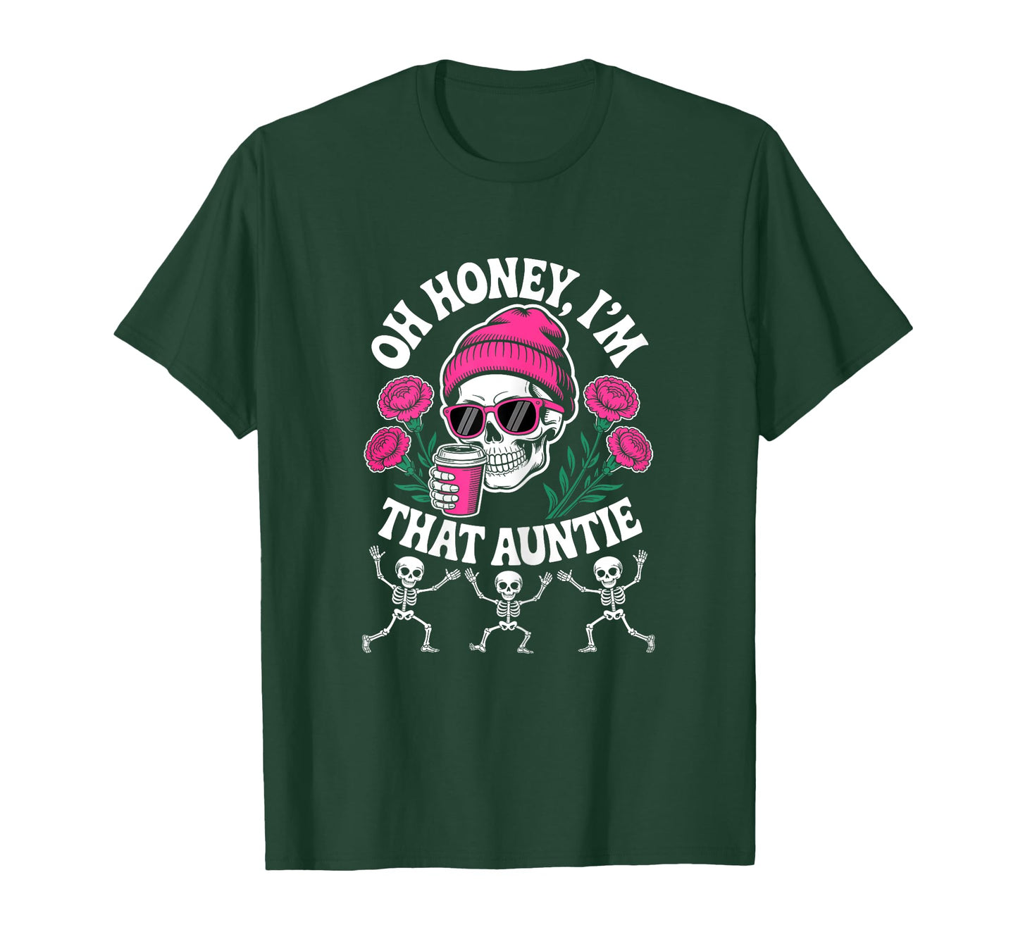 Spooky Auntie Halloween Funny Skeleton That Aunt Coffee Vibe T-Shirt
