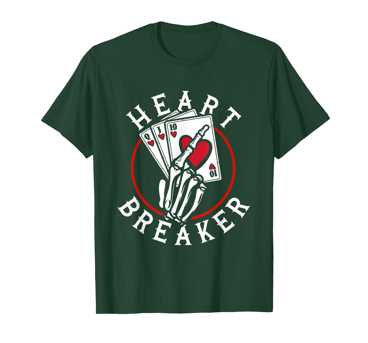 Heart Breaker Skeleton Playing Cards Poker Casino Love Game T-Shirt
