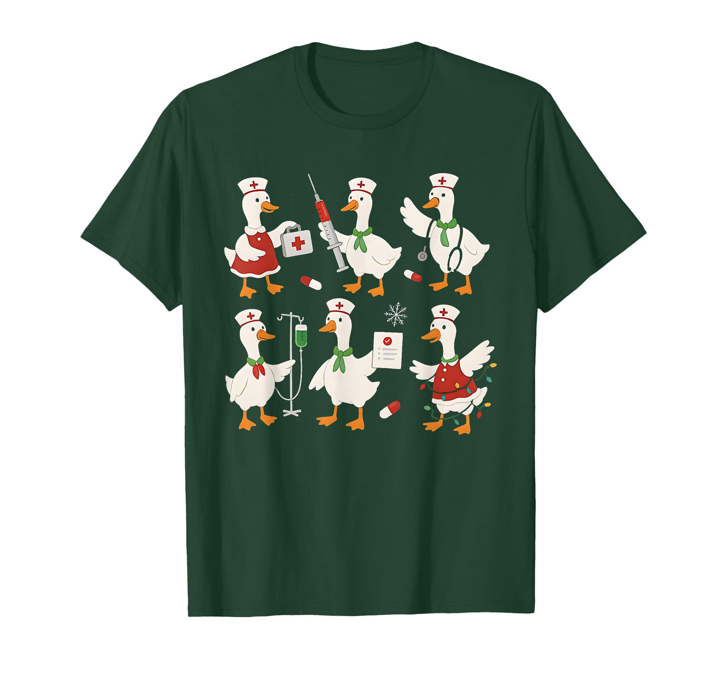 Goose Nurse Christmas Funny Holiday Medical for RN LPN NP T-Shirt