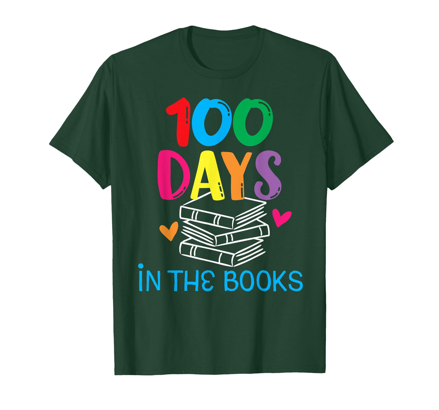 100 Days in The Books - Book Lover English Reading Teacher T-Shirt for Men Women Kids