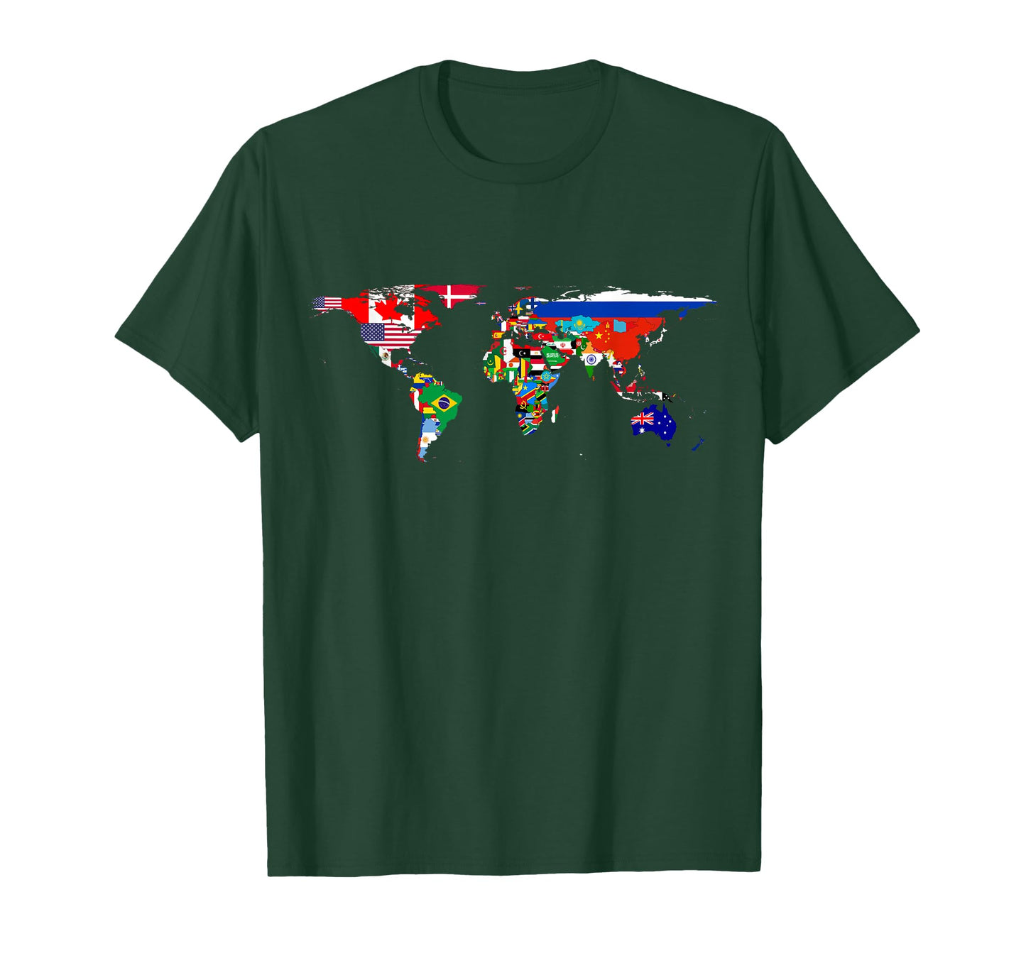 World flag map T Shirt Globe Travelers Atlas T-Shirt