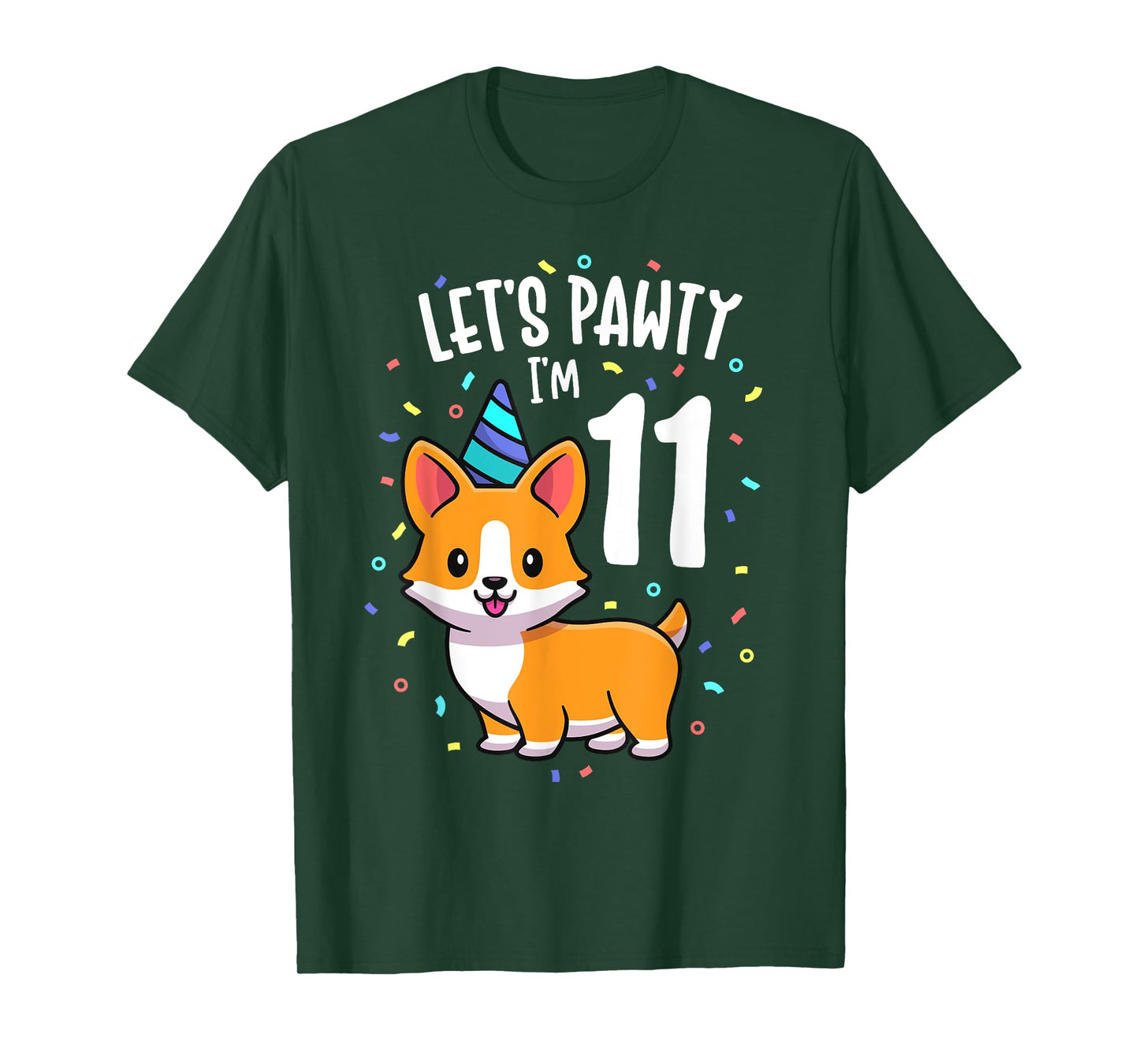 11 Years Old Corgi Dog Lover 11th Birthday Party Outfit Kid T-Shirt