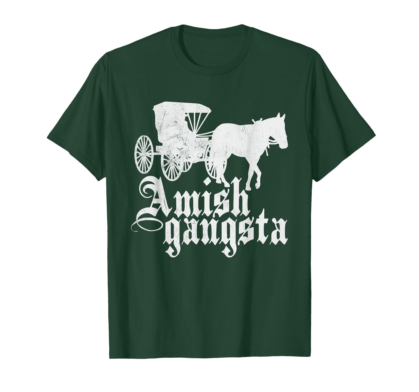 Amish Gangsta Horse and Buggy - Funny Amish Humor T-Shirt