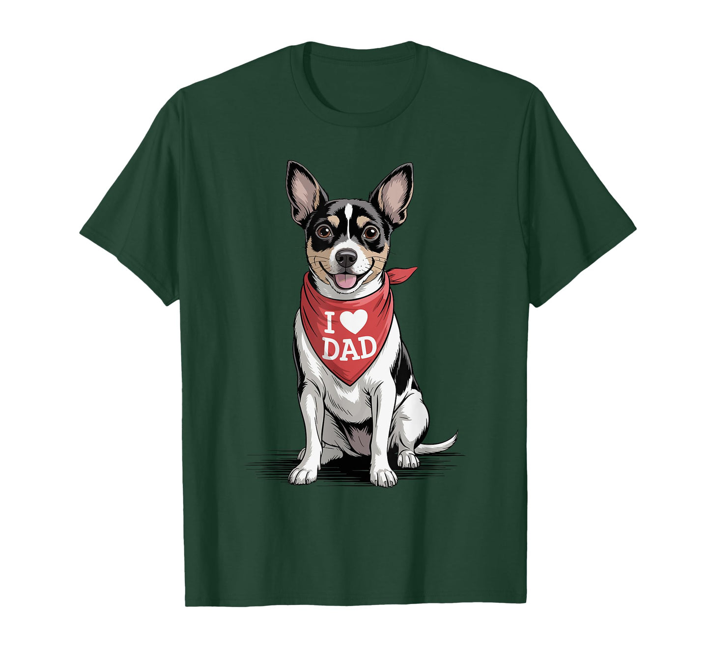 I Love Dad Rat Terrier Lover Dog Father's Day T-Shirt