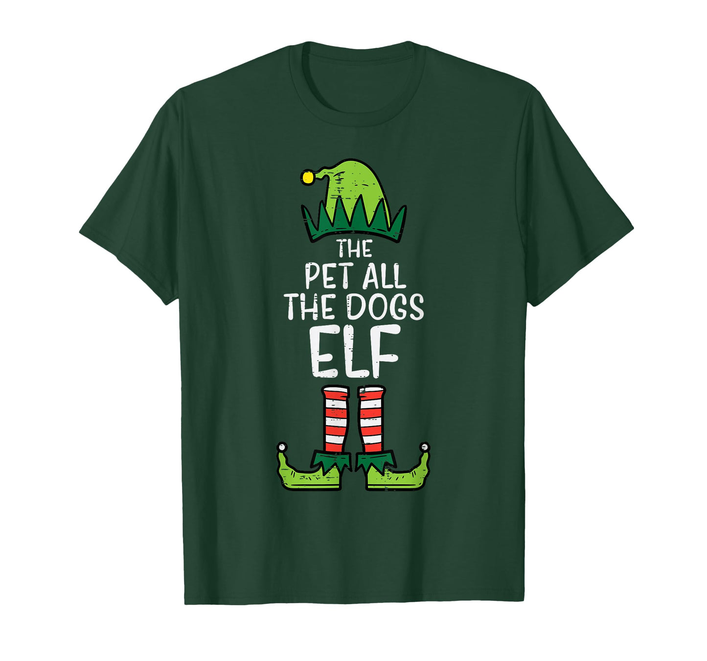 Pet All The Dogs Elf Xmas Christmas For Family T-Shirt