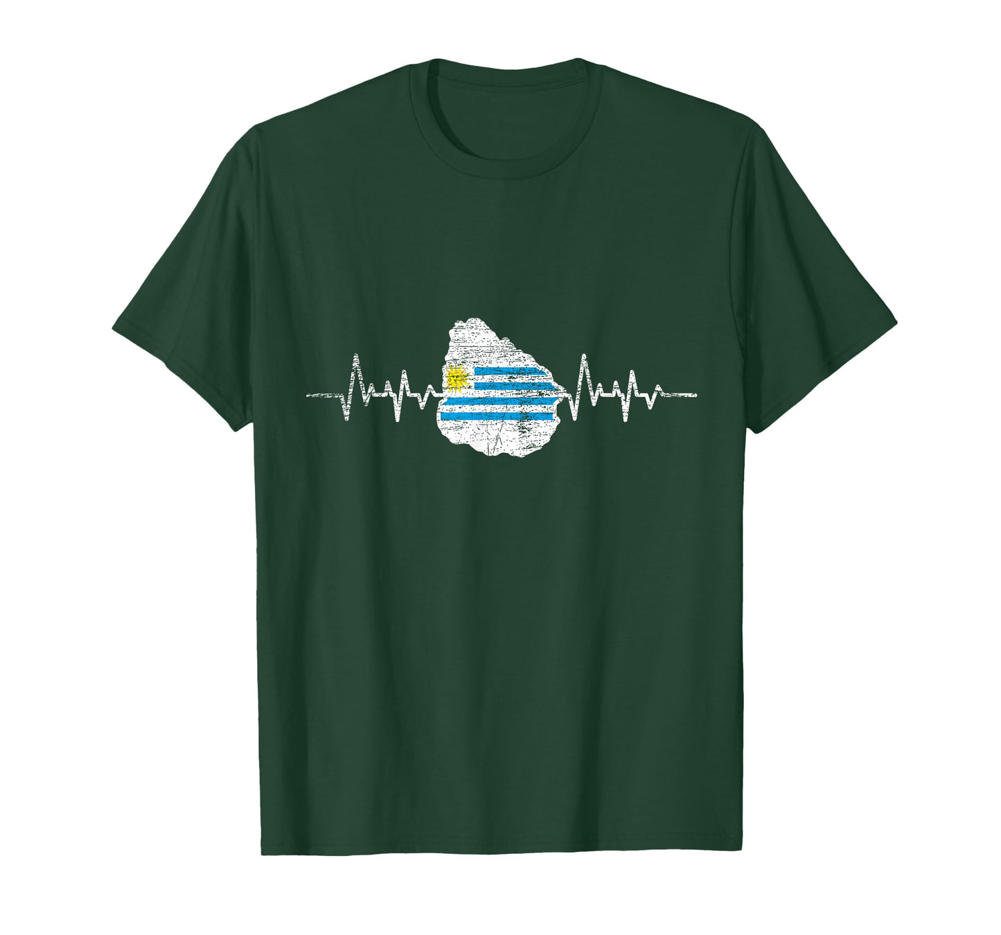 Patriotic Uruguay Gift Heartbeat Uruguayan Flag T-Shirt