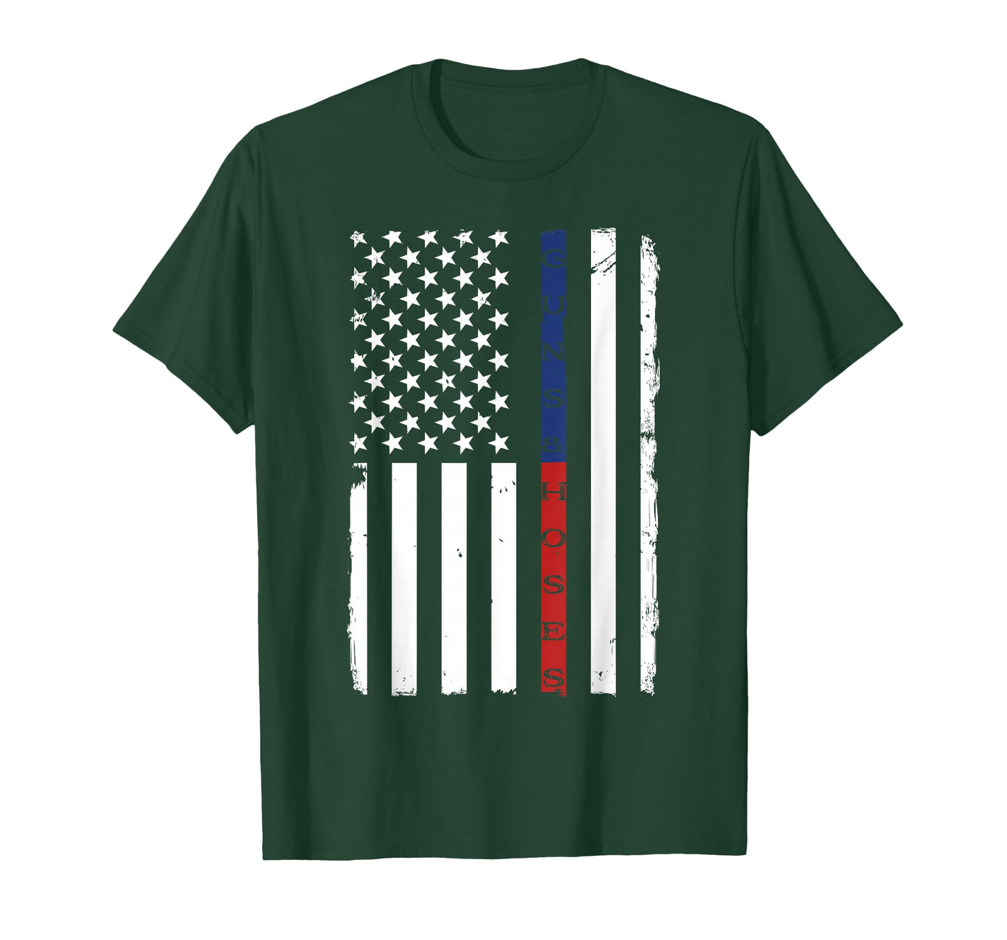 Guns & Hoses Thin Blue Red Line Police & Fire Appreciation T-Shirt