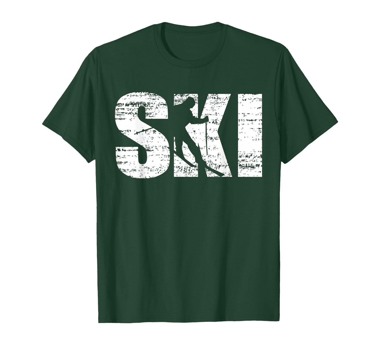 Ski - Distressed Look Skiing & Skiers T-Shirt