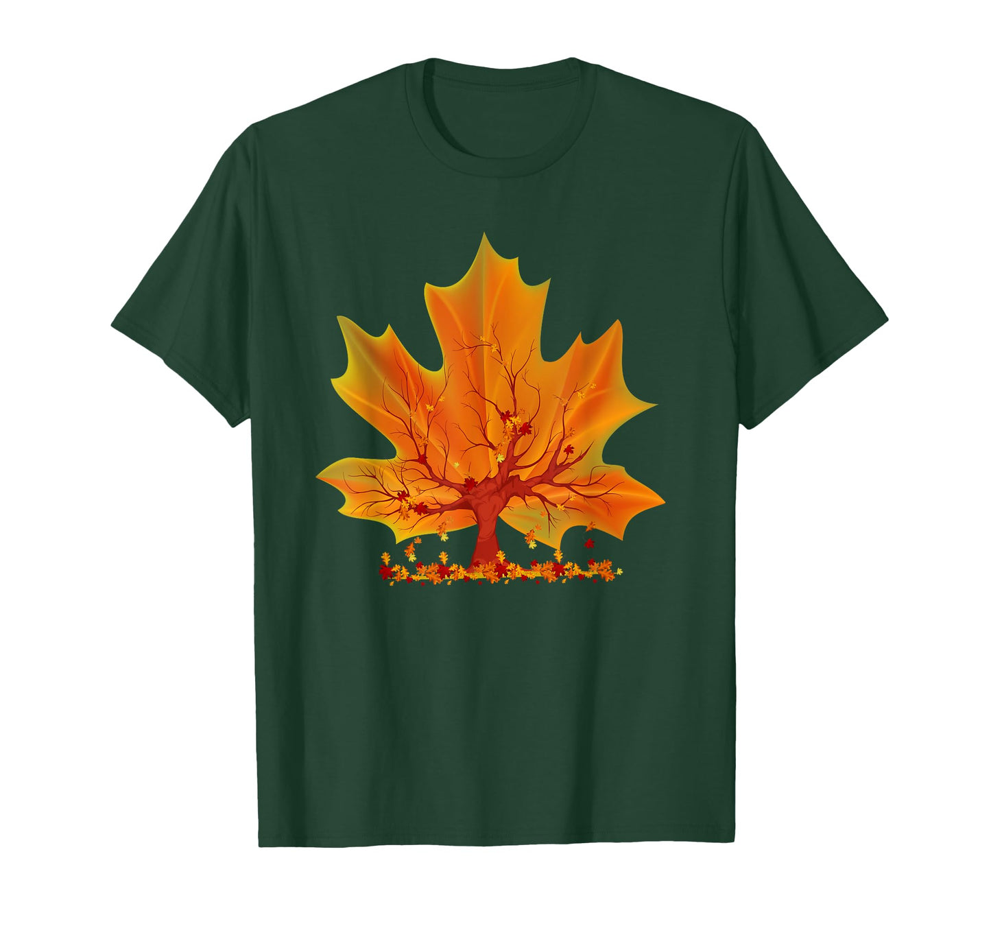 Maple Leaf Autumn Tree Orange Fall Leaves Season Canadian T-Shirt