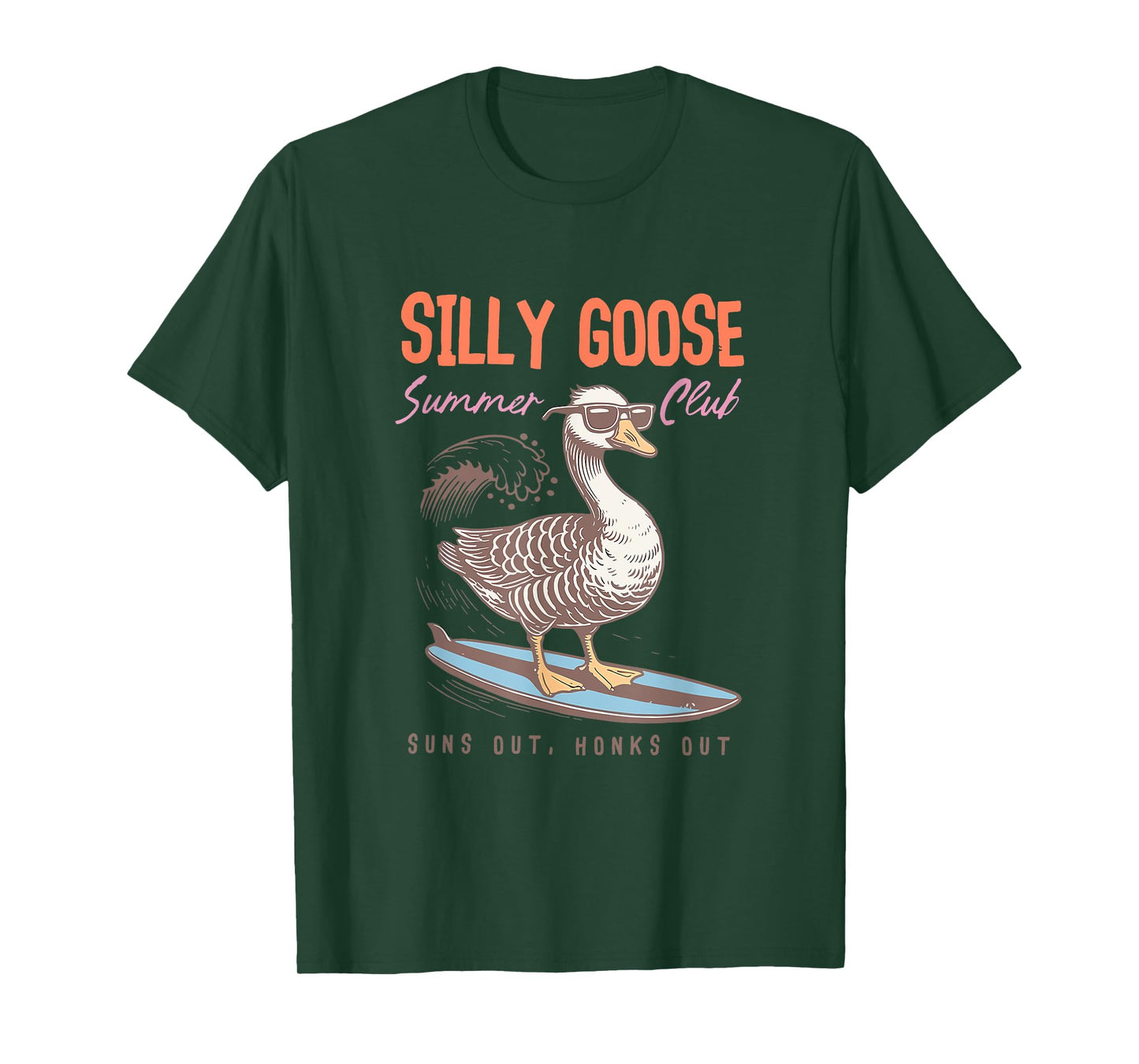 Silly Goose Summer Club Surfing Lover Beach Trip Women T-Shirt