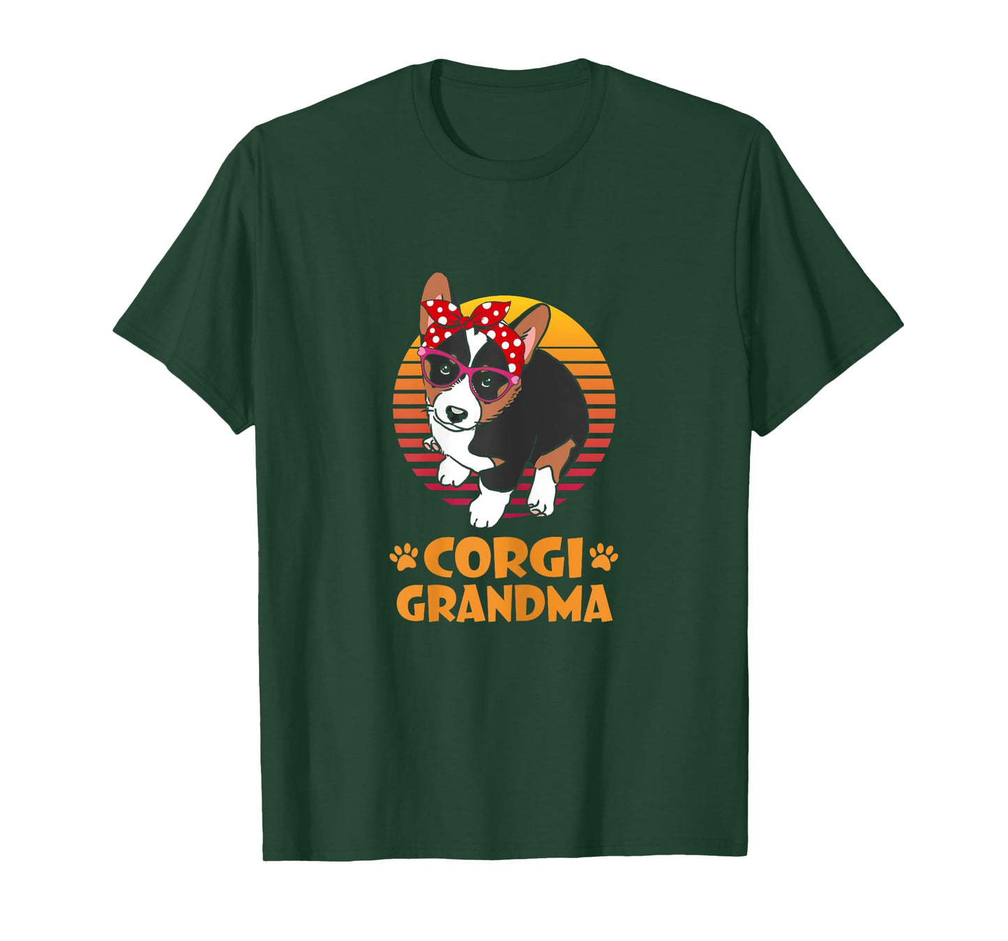 Retro Bandana Tricolor Corgi Dog Grandma Mothers Day Women T-Shirt