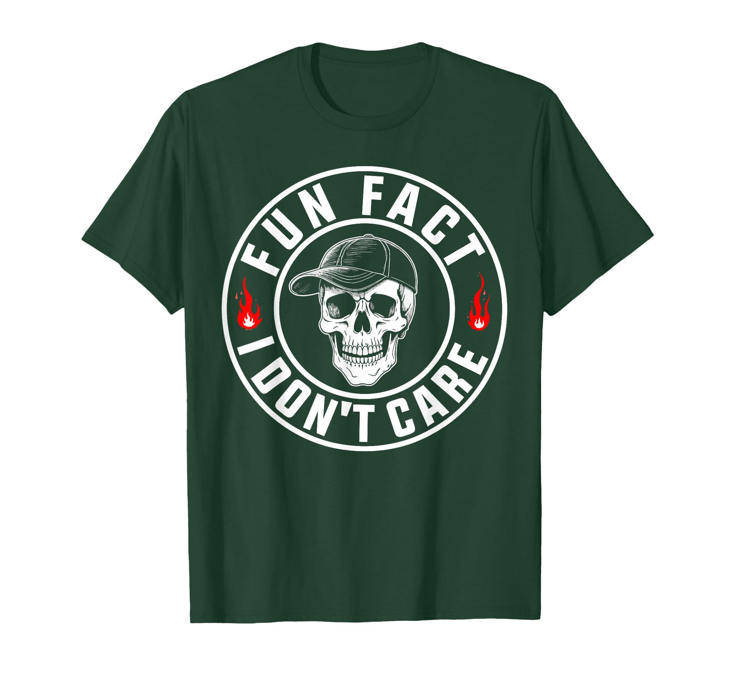 Fun Fact I Don't Care Skeleton Sarcastic Adult Humor T-Shirt
