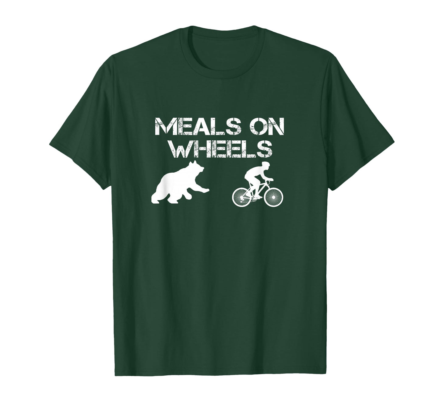 Meals On Wheels T-Shirt Bear Chasing Biking Bicycle Tee T-Shirt
