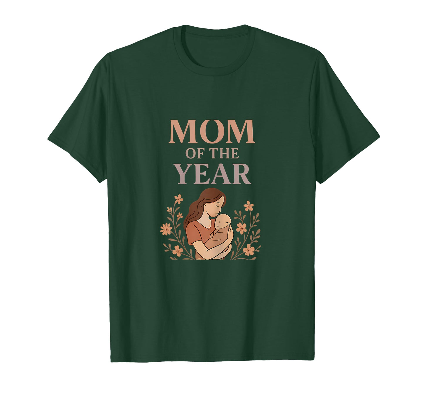 Mom of The Year Floral Design Not All Heroes Wear Capes T-Shirt