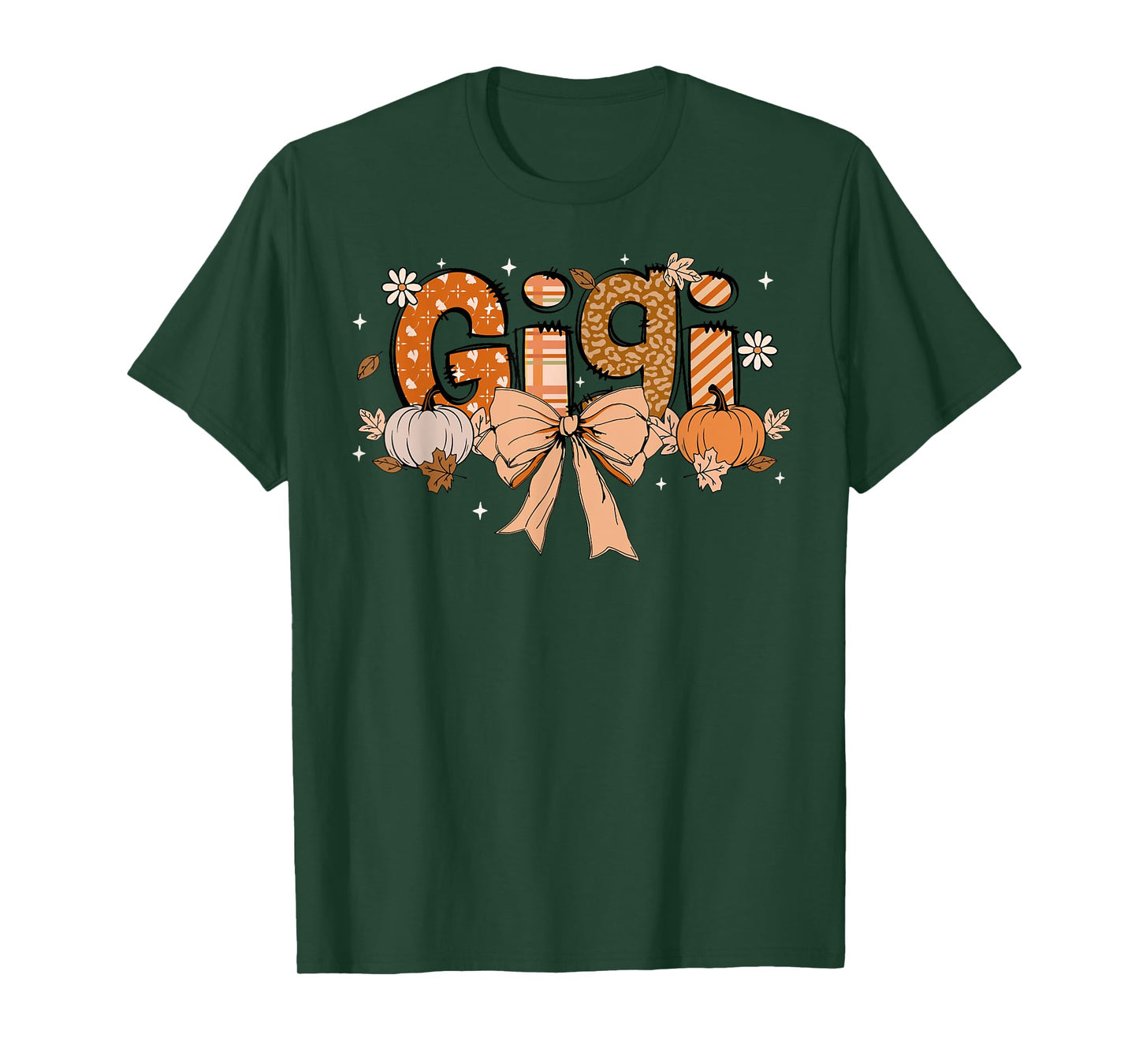 Gigi Pumpkin Fall Coquette Bow Thanksgiving Mom Women T-Shirt