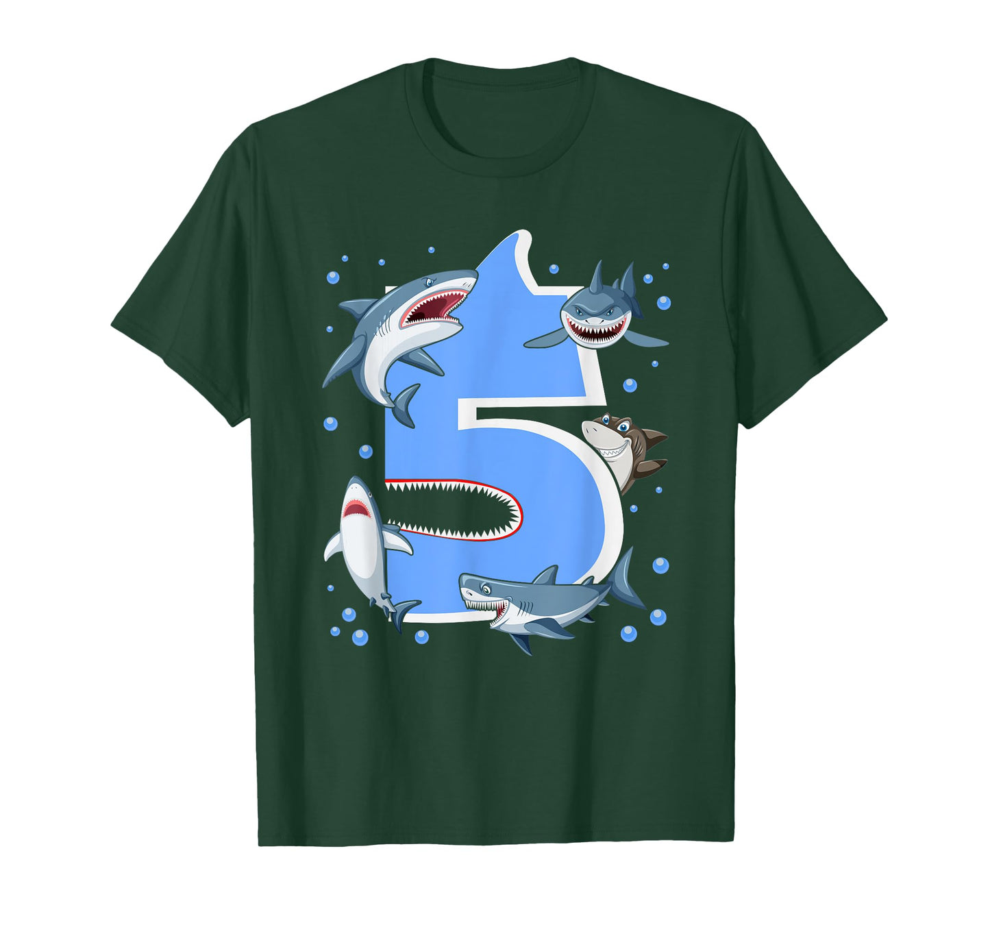 5th Birthday Boys Shark 5 years Old Shark B-day T-Shirt