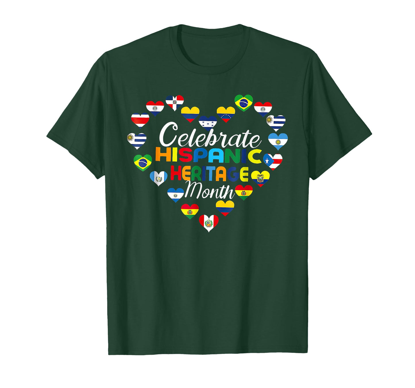 Hispanic Countries Flags Celebrate Hispanic Heritage Month T-Shirt