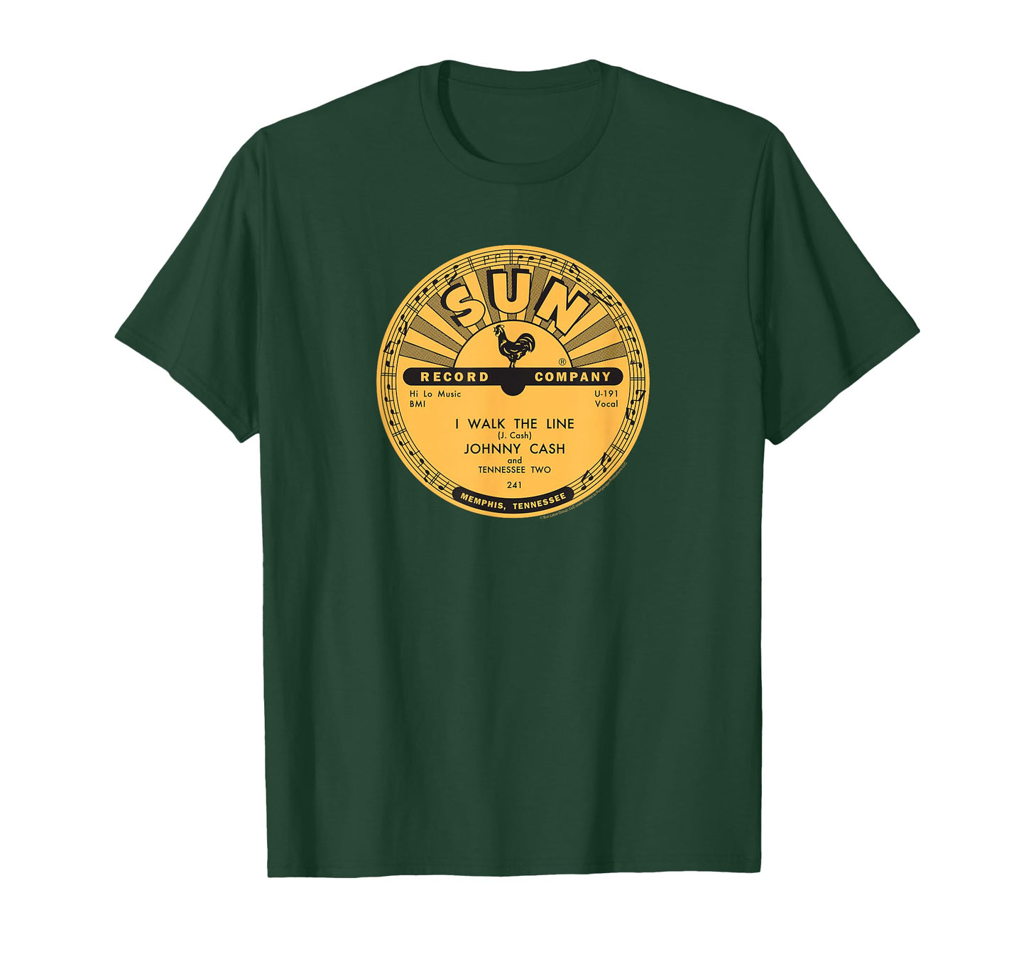 Sun Records Vinyl Johnny Cash I Walk The Line T-Shirt