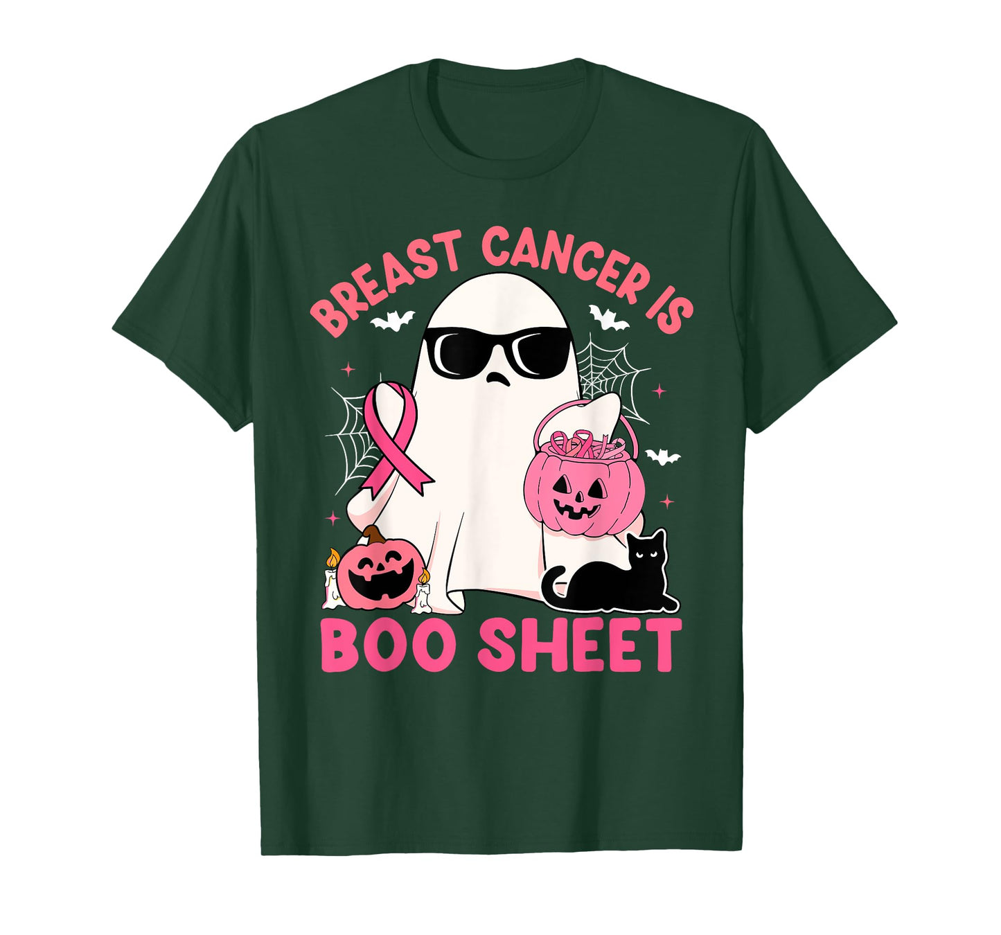 Breast Cancer Is Boo Sheet Pink Ribbon Halloween Ghost Funny T-Shirt