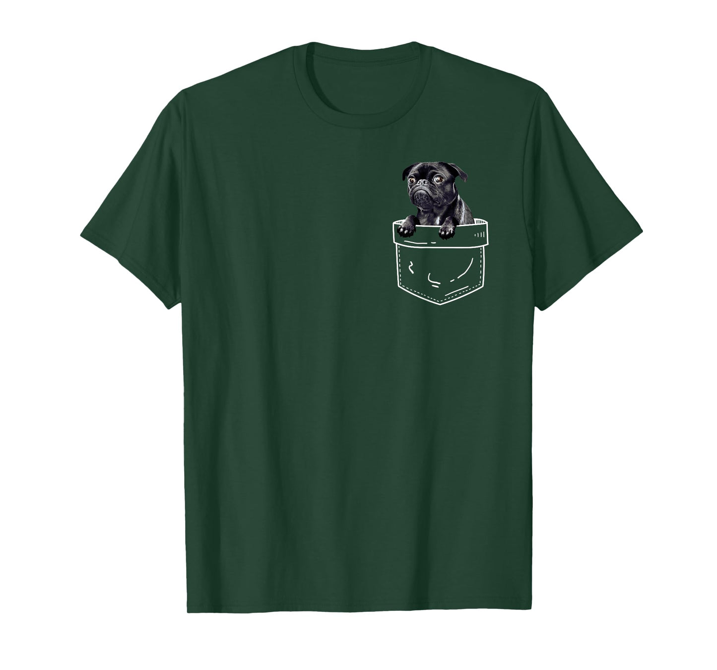 Black Pug in Pocket - Cute Dog Lover Gift T-Shirt Small