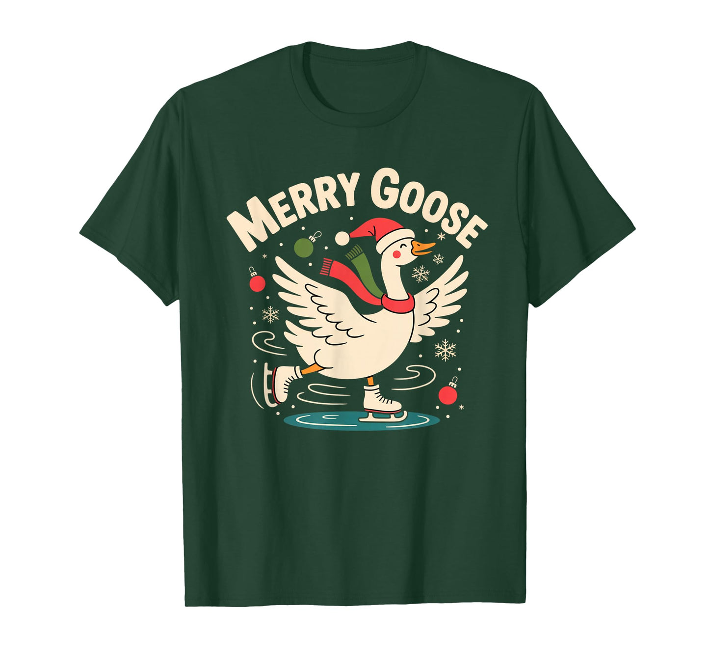 Merry Goose Funny Christmas Silly Humor Family Christmas Fun T-Shirt