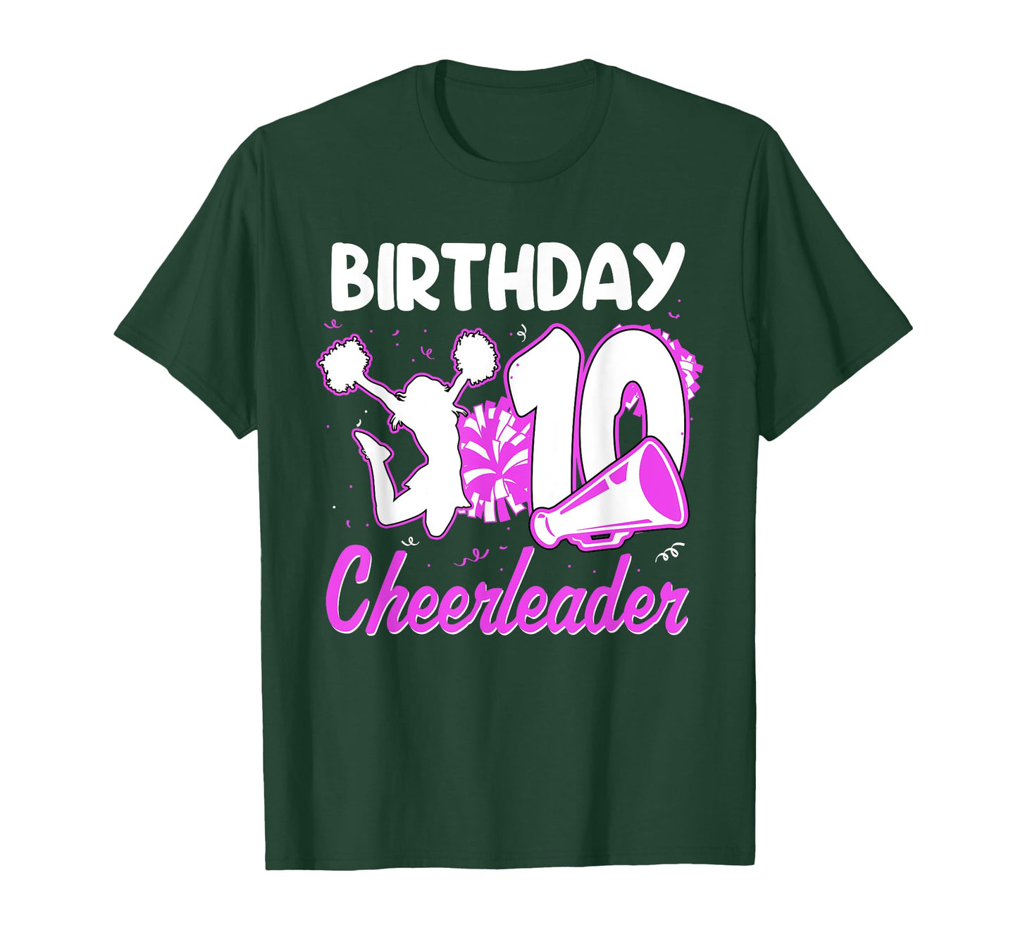 10th Birthday Cheerleader Girl 10 Years Old Cheerleading T-Shirt