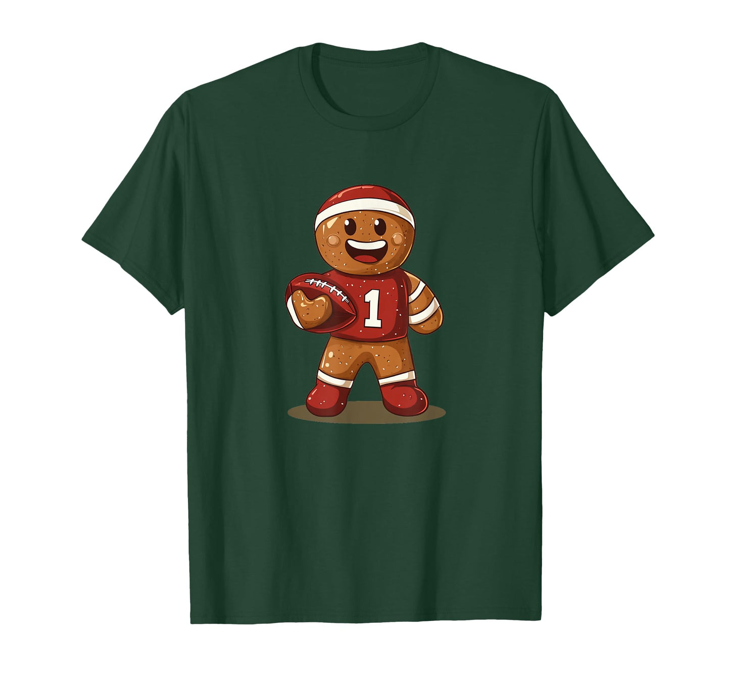Sweet Team with This Gingerbread Man Football Graphic T-Shirt
