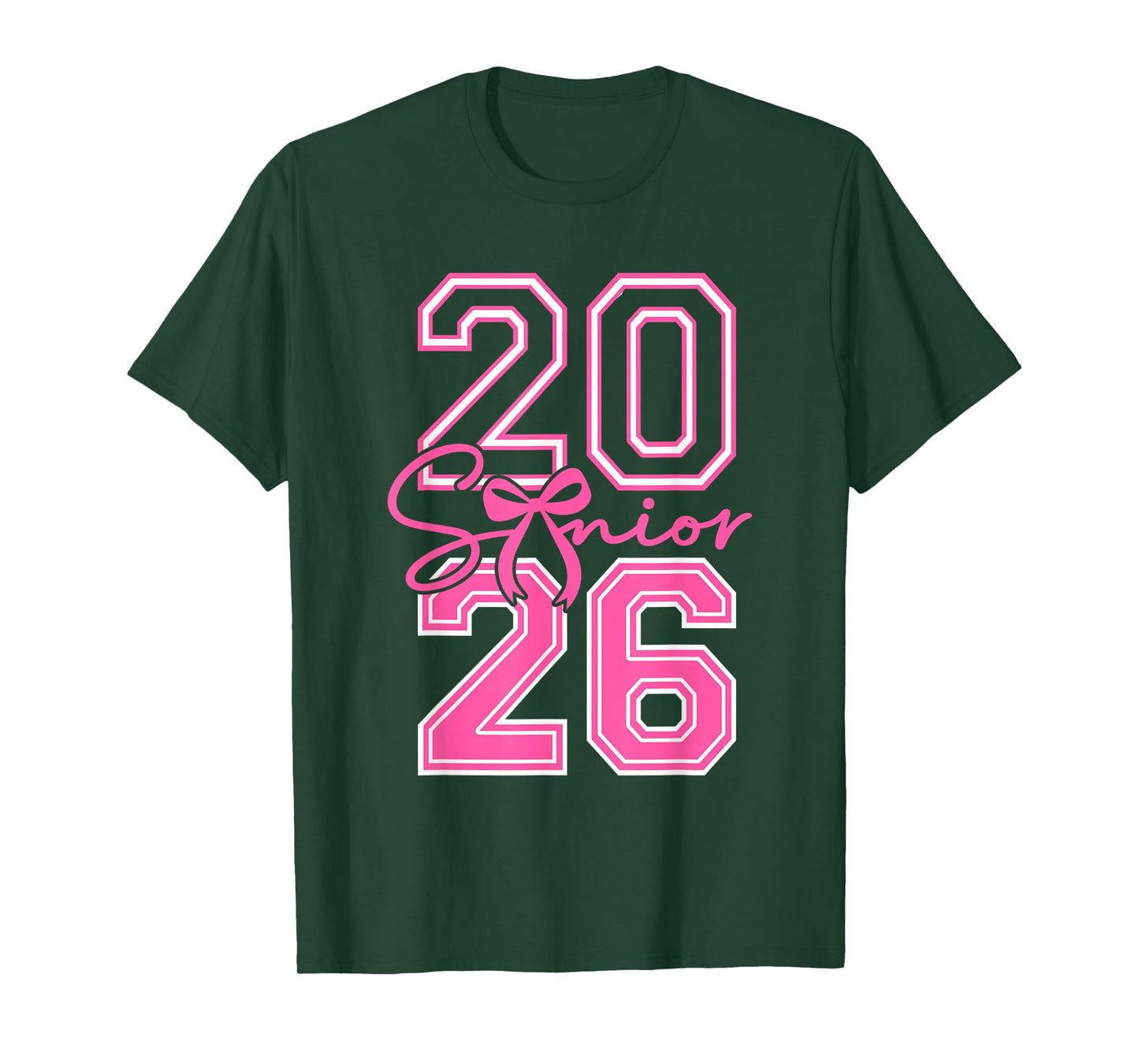 Senior 2026 Class of 2026 Coquette Pink Bow Graduation Girl T-Shirt