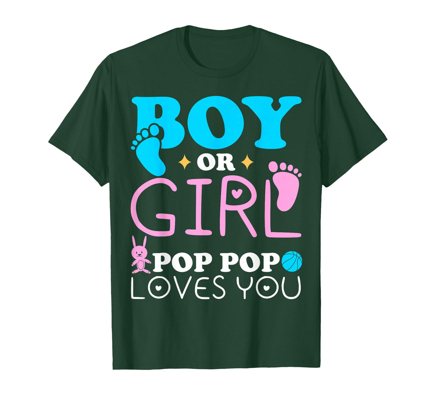Boy Or Girl Pop Pop Loves You Gender Reveal Grandfather T-Shirt