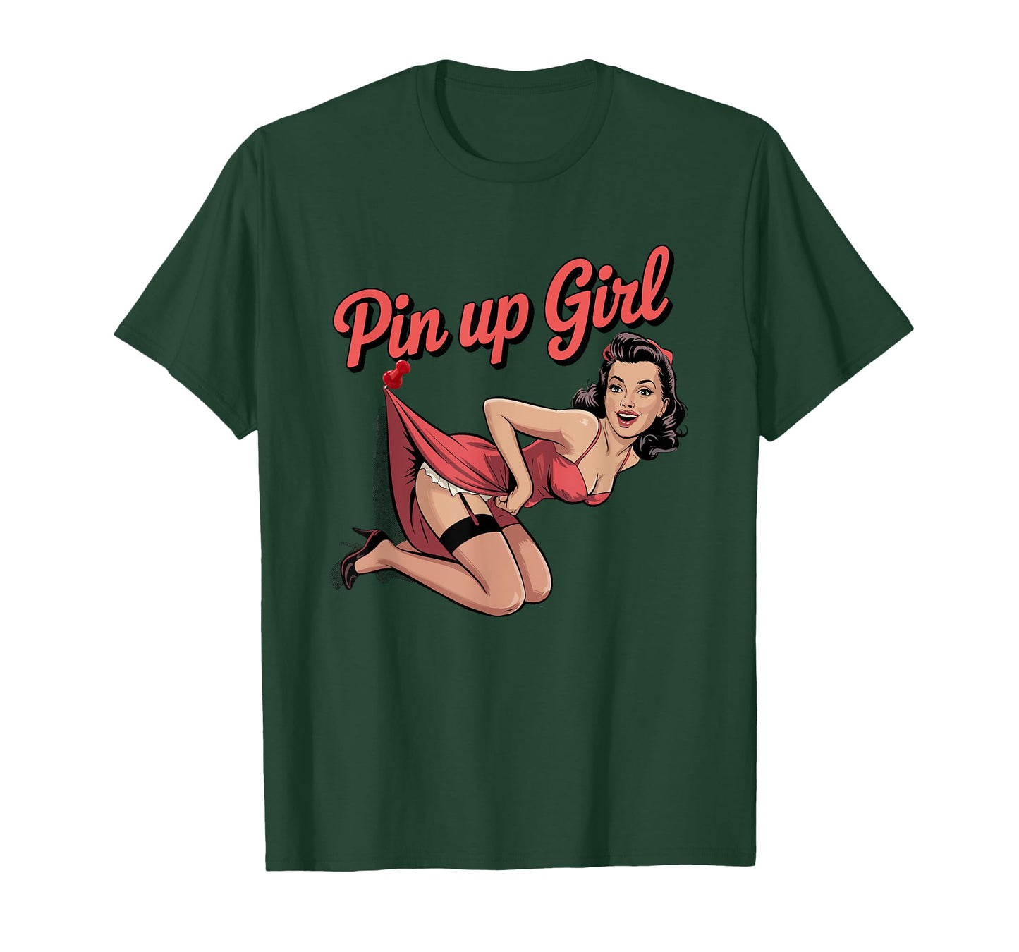Retro Pin Up Girl Vintage Funny Rockabilly Style Art T-Shirt