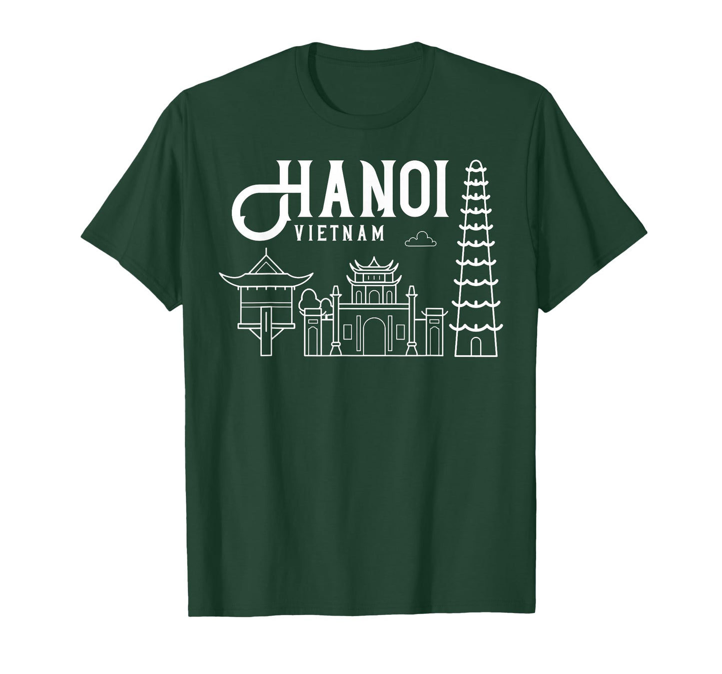 Hanoi Vietnam City Skyline Map Travel T-Shirt