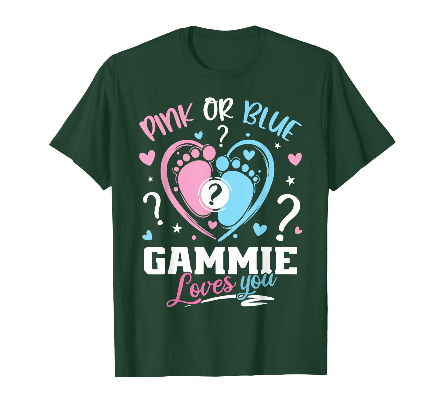 Pink Or Blue Gammie Loves You Gender Reveal Baby T-Shirt