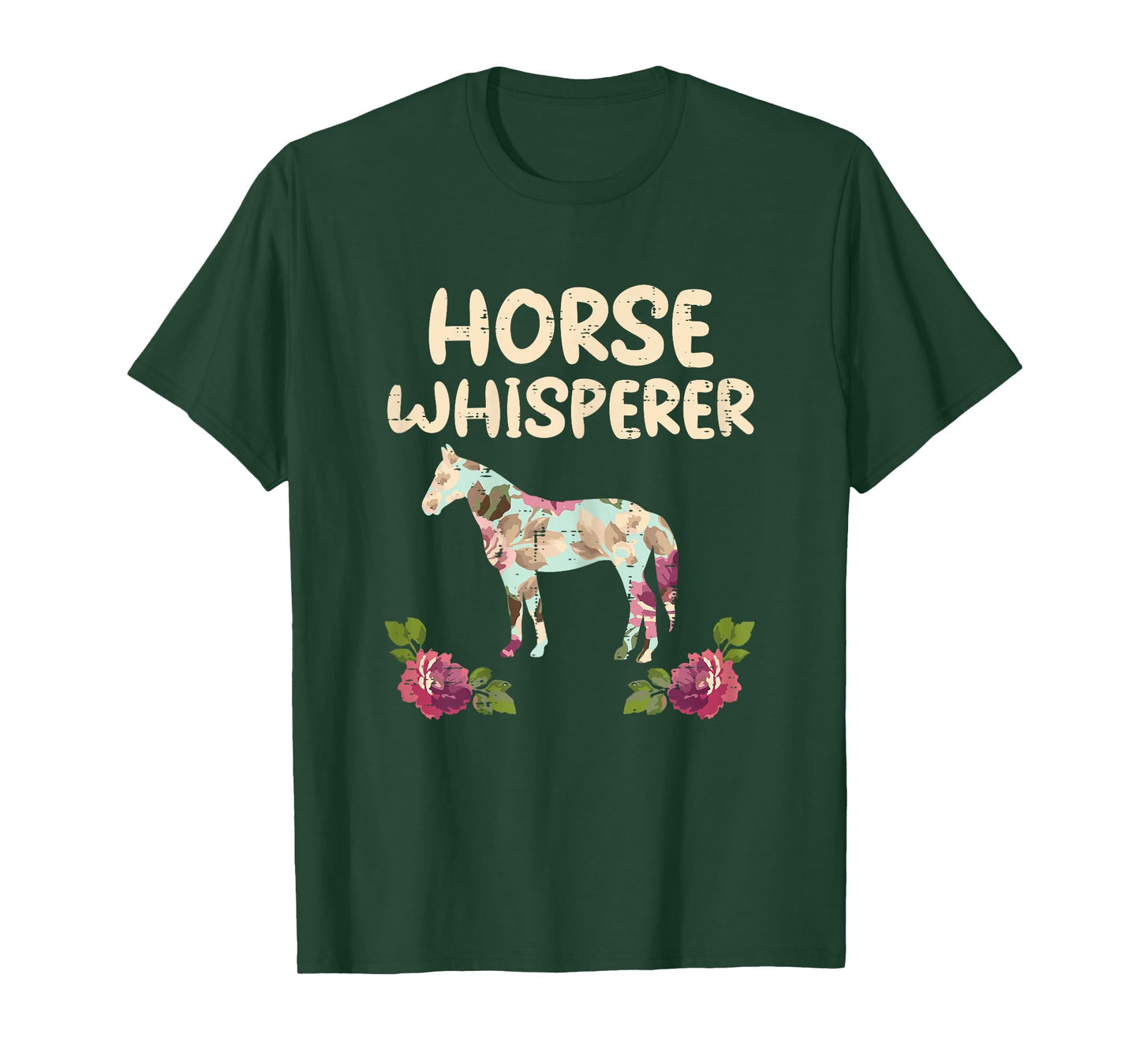 Horse Whisperer Flowers Funny Riding Equestrian Women Girls T-Shirt