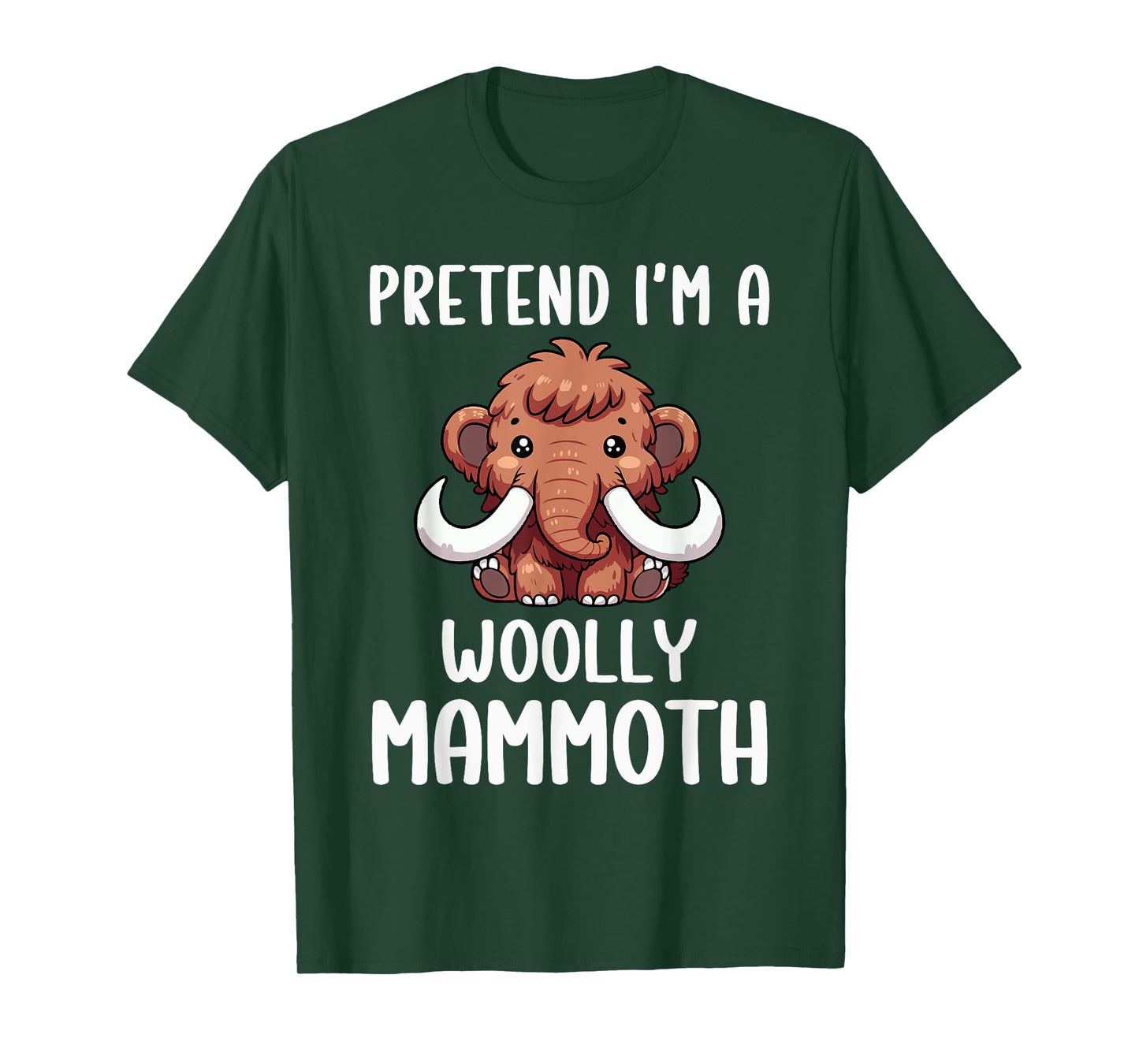 Woolly Mammoth Costume Boys Girls Easy Halloween Costume T-Shirt