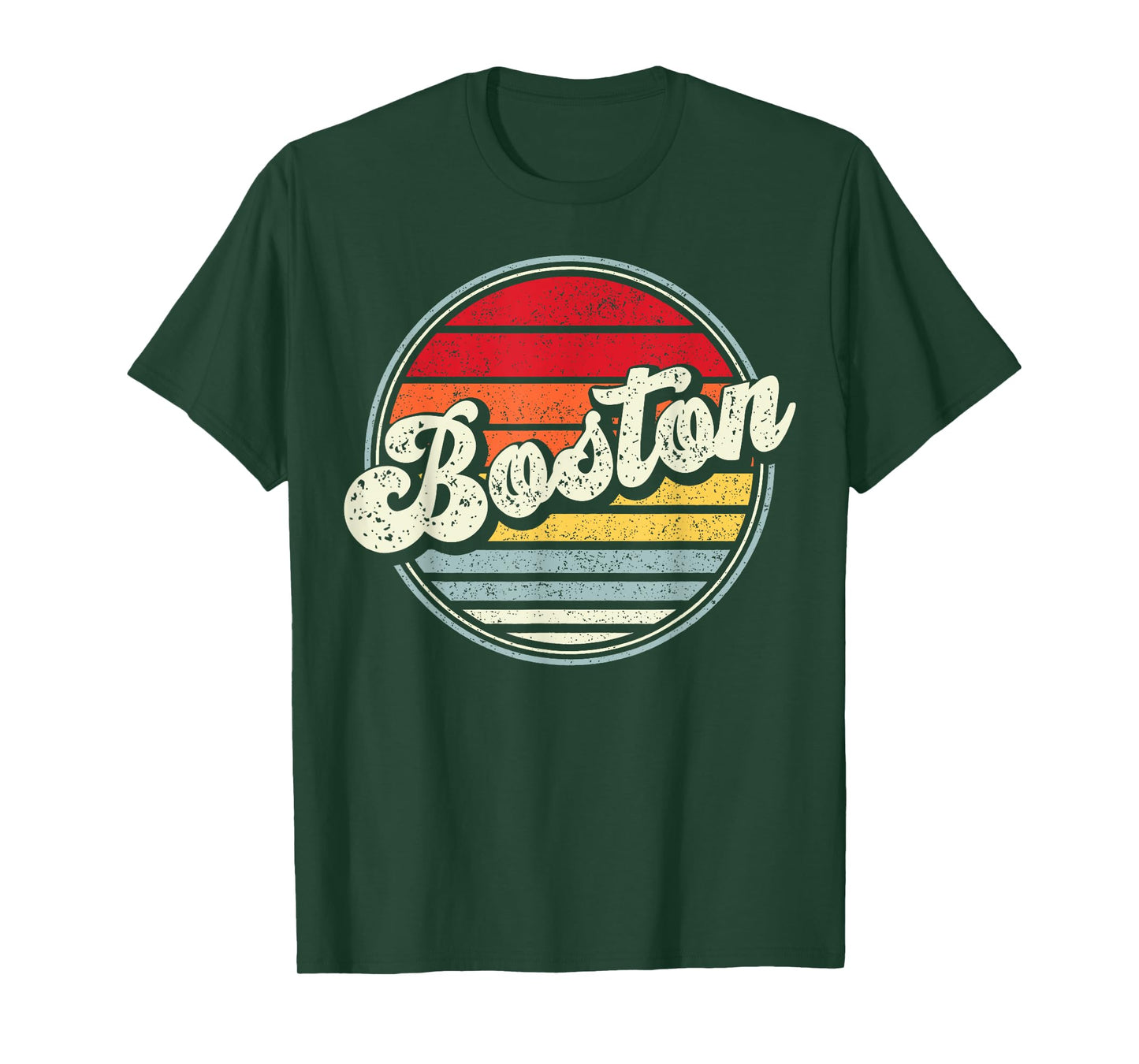 Retro Boston Home State Cool 70s Style Sunset Men Women Kids T-Shirt