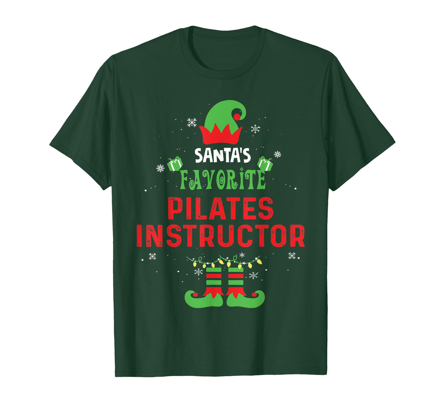 Santa's Favorite Pilates Instructor Christmas Xmas Gift T-Shirt