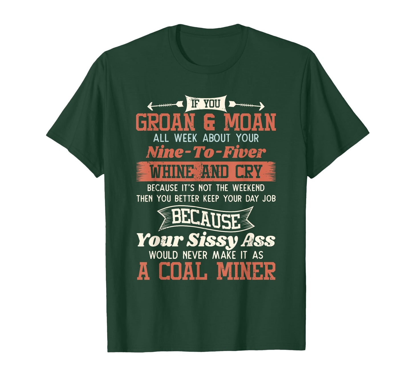 Funny Coal Miner Shirt - If you Groan And Moan T-Shirt