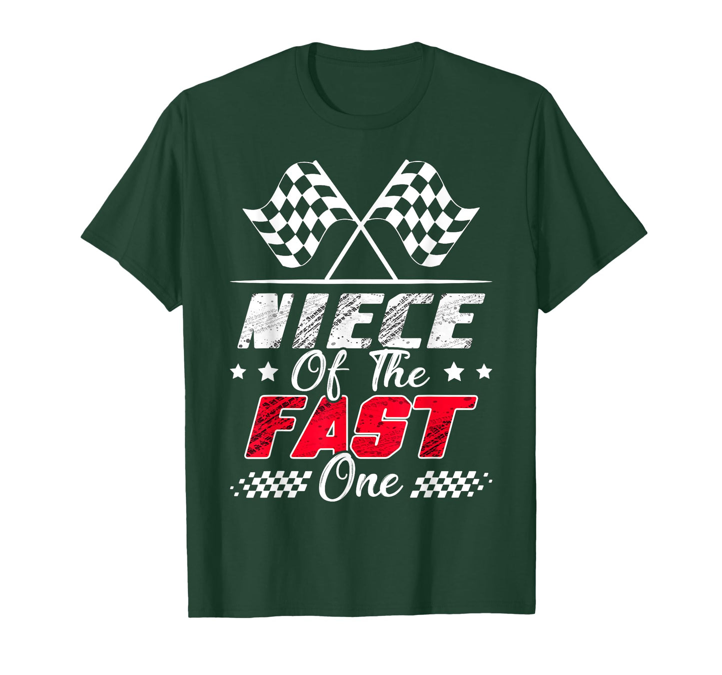 Niece Of The Fast One First Birthday Racing Car Family T-Shirt